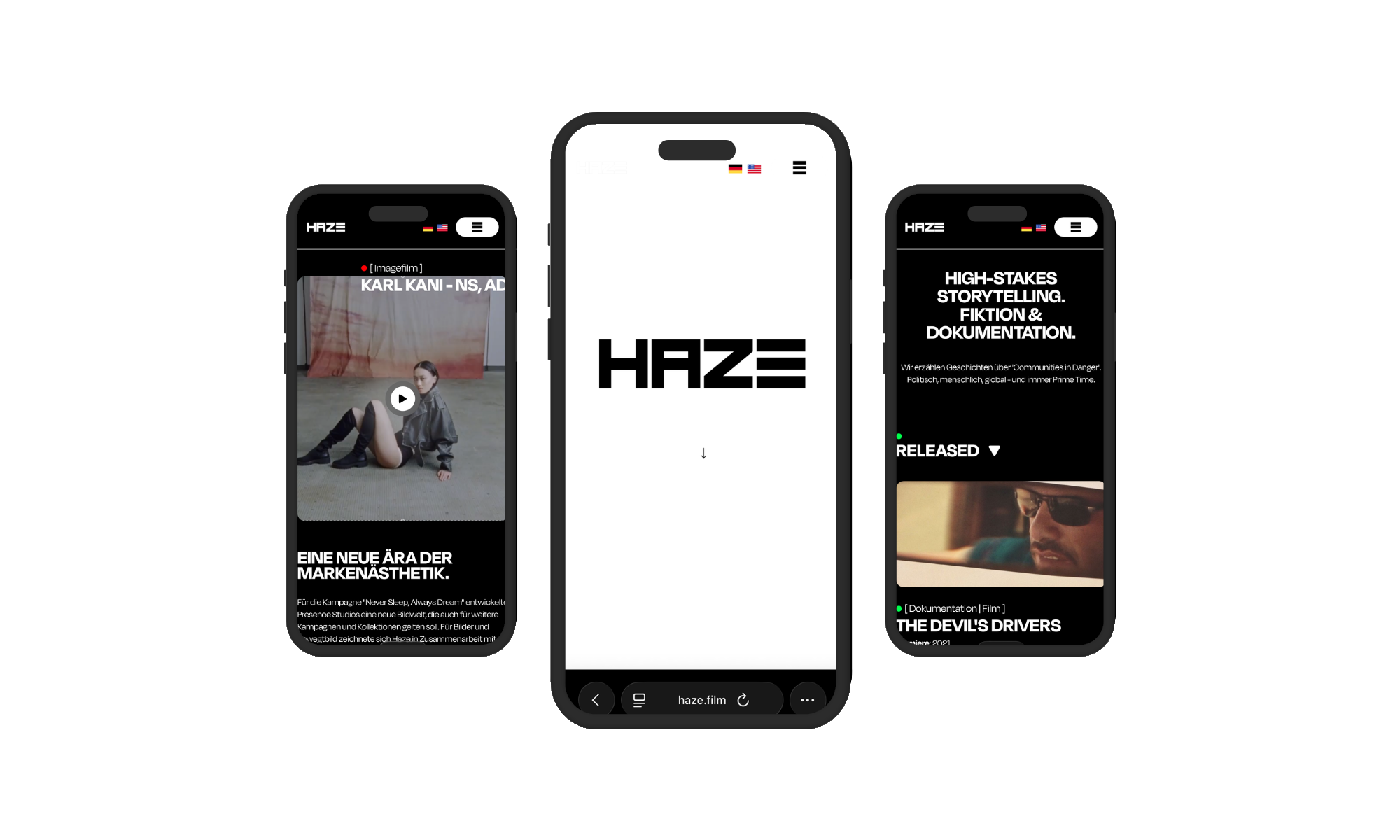 Websiteprojekt für Haze Film Berlin