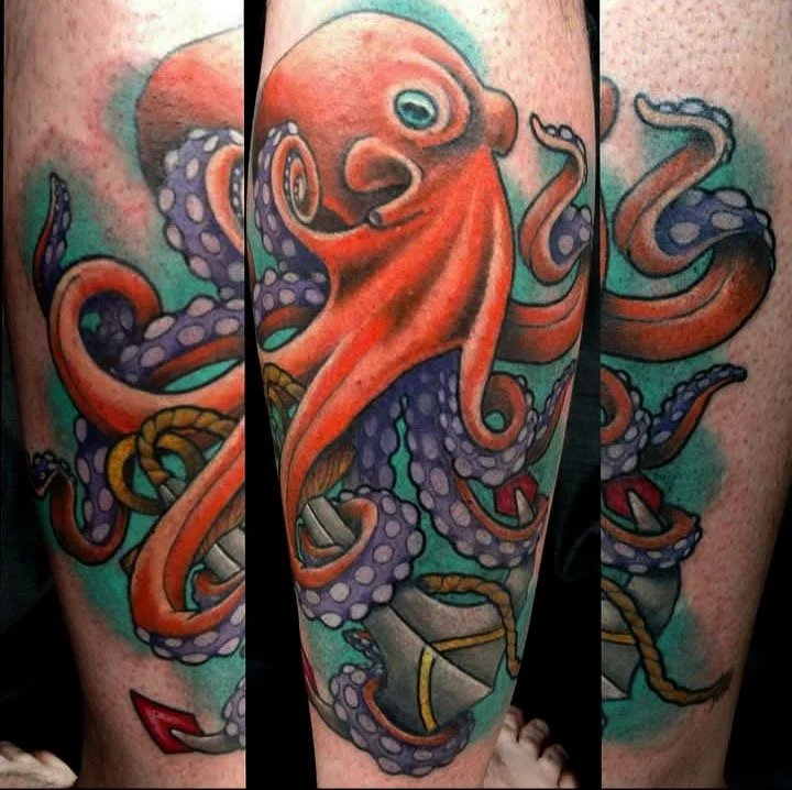 Neo-traditional octopus anchor