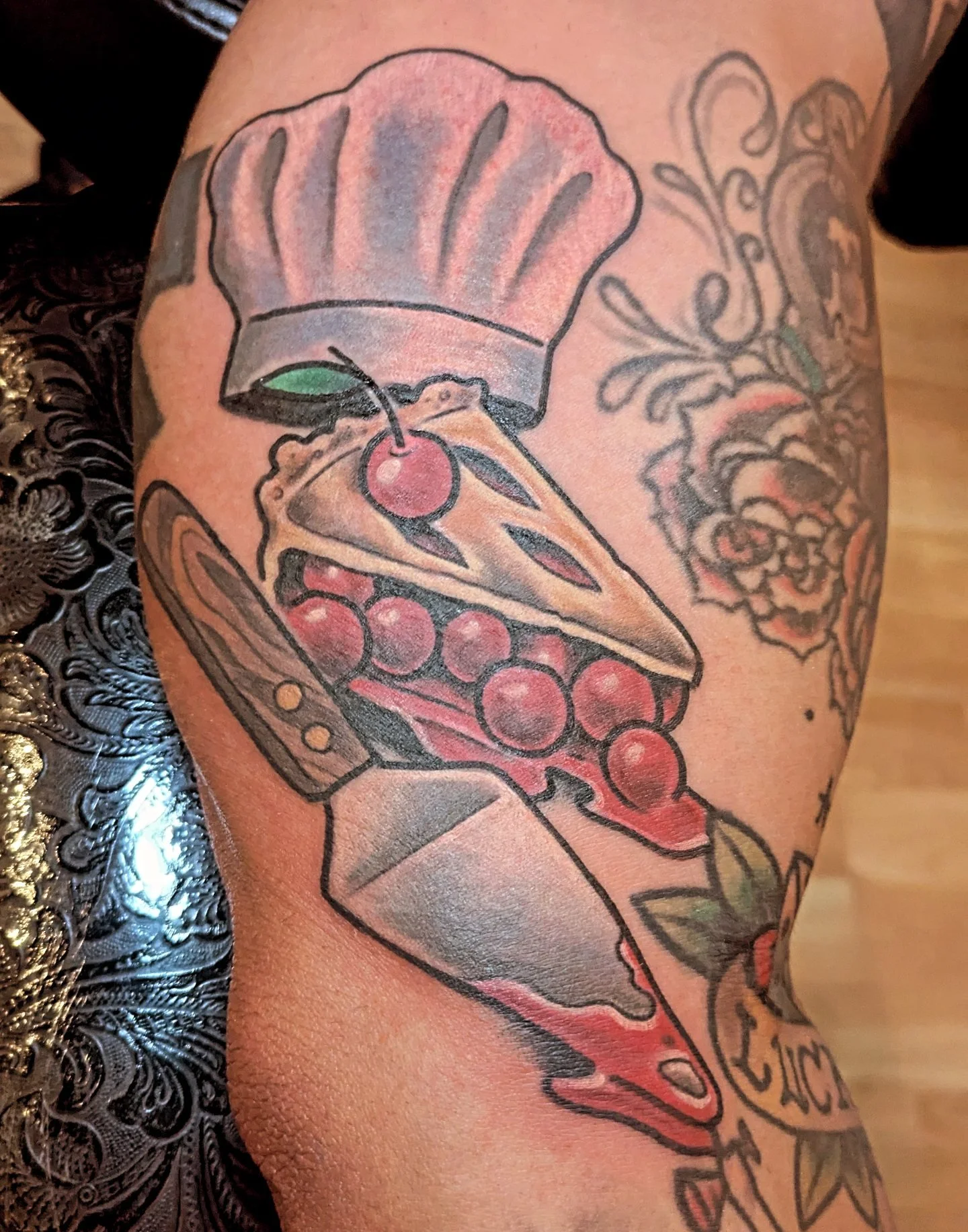 traditional cherry pie tattoo