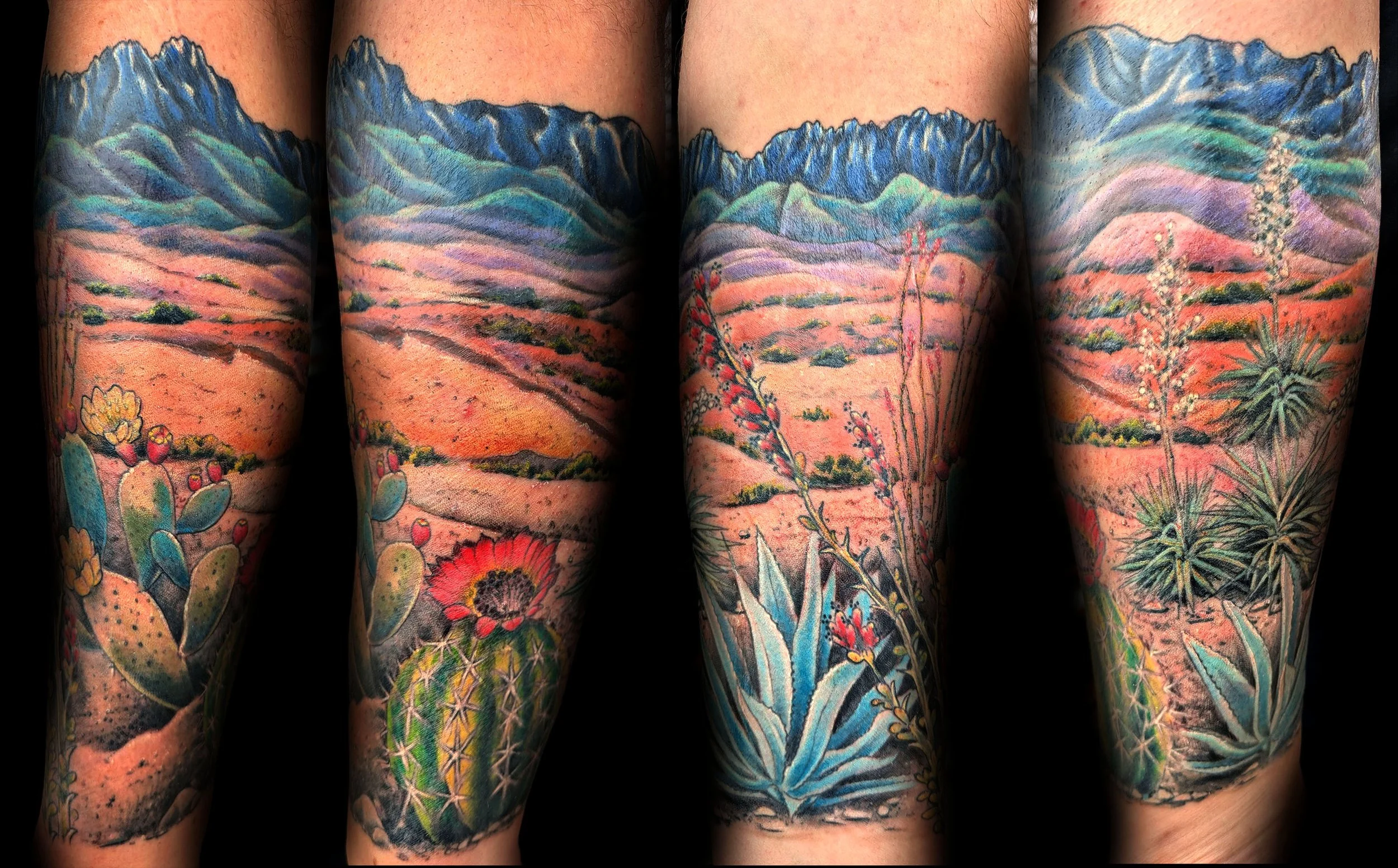 illustrative tattoo desert scene landscape