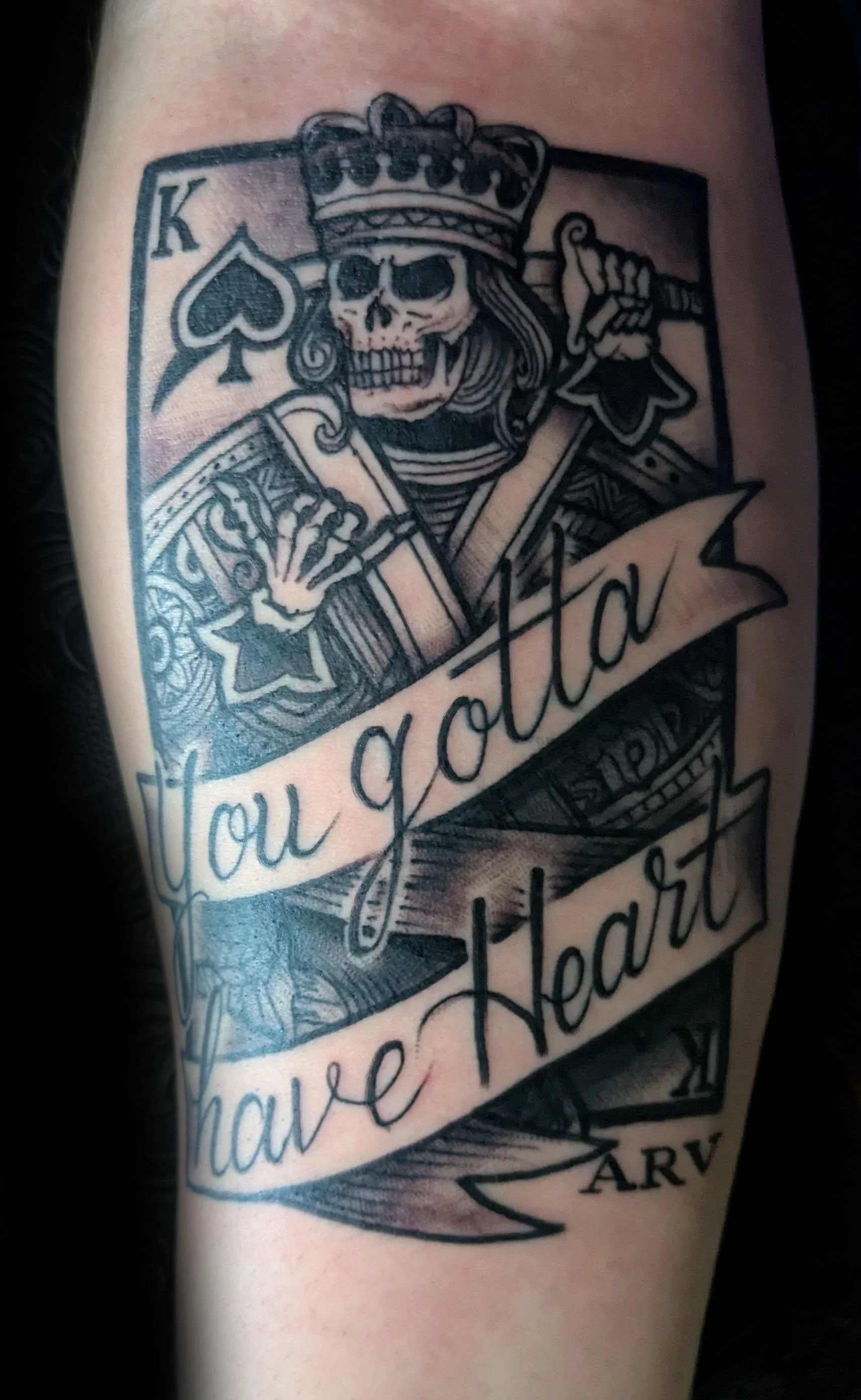 Black & Grey king of hearts