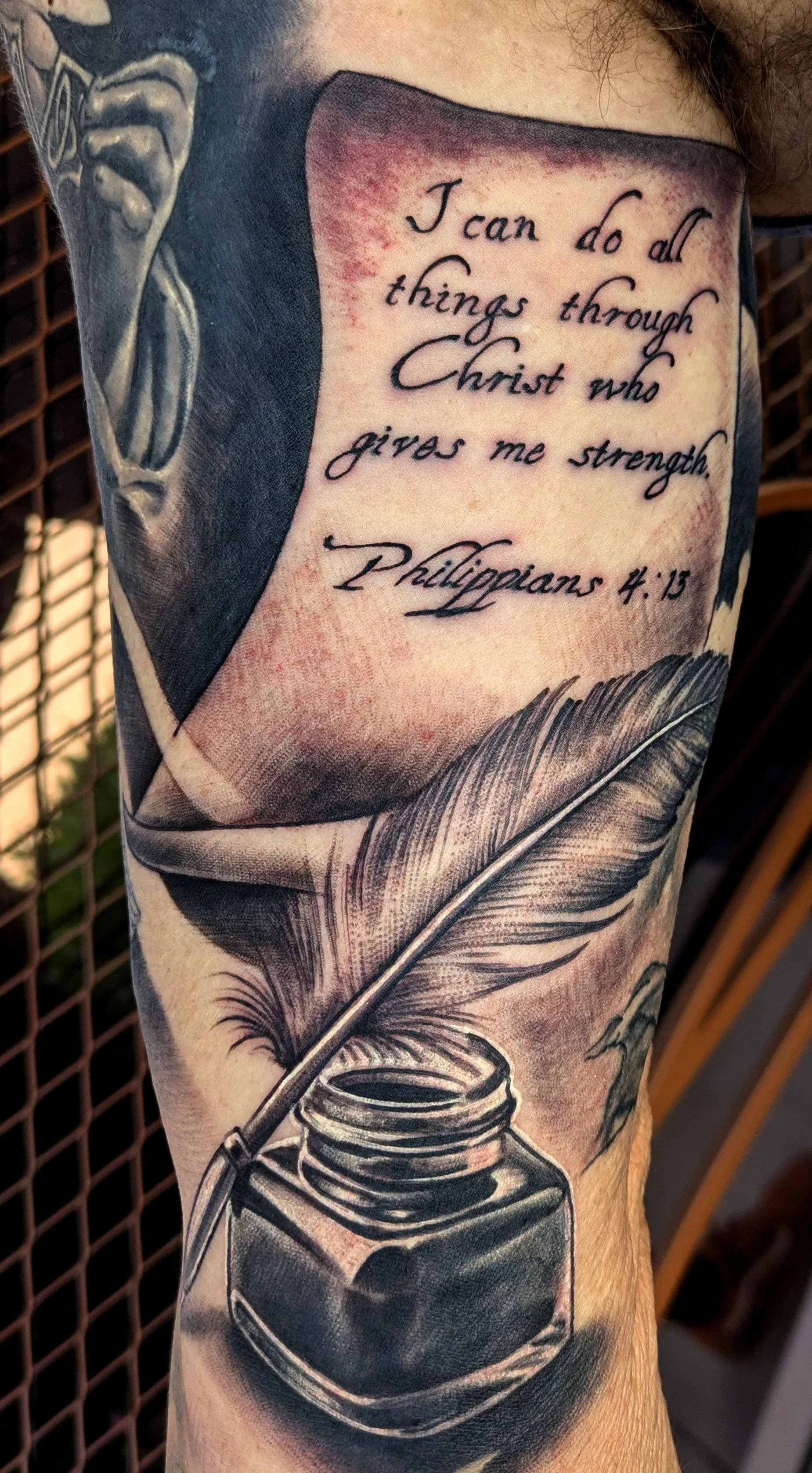 Black & Grey fountain pen tattoo