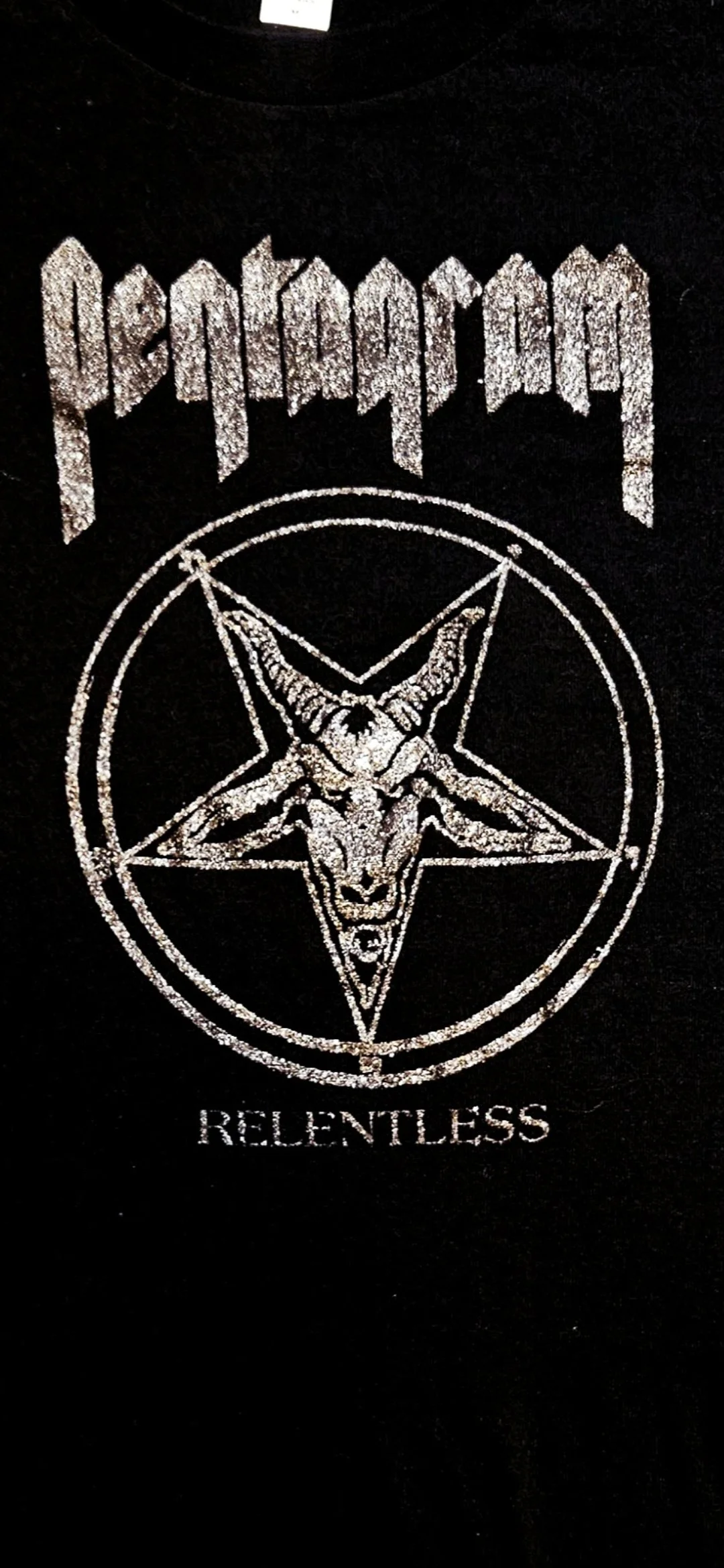 PENTAGRAM BLACK SPARKLE T-SHIRT