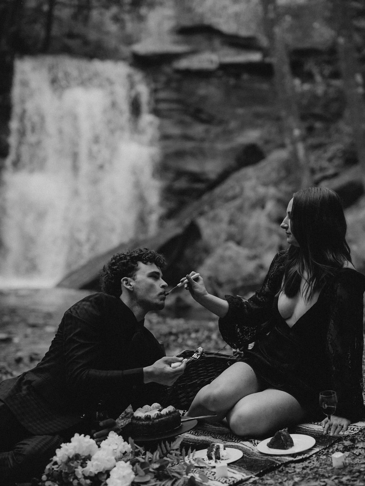 moody waterfall elopement? yes please