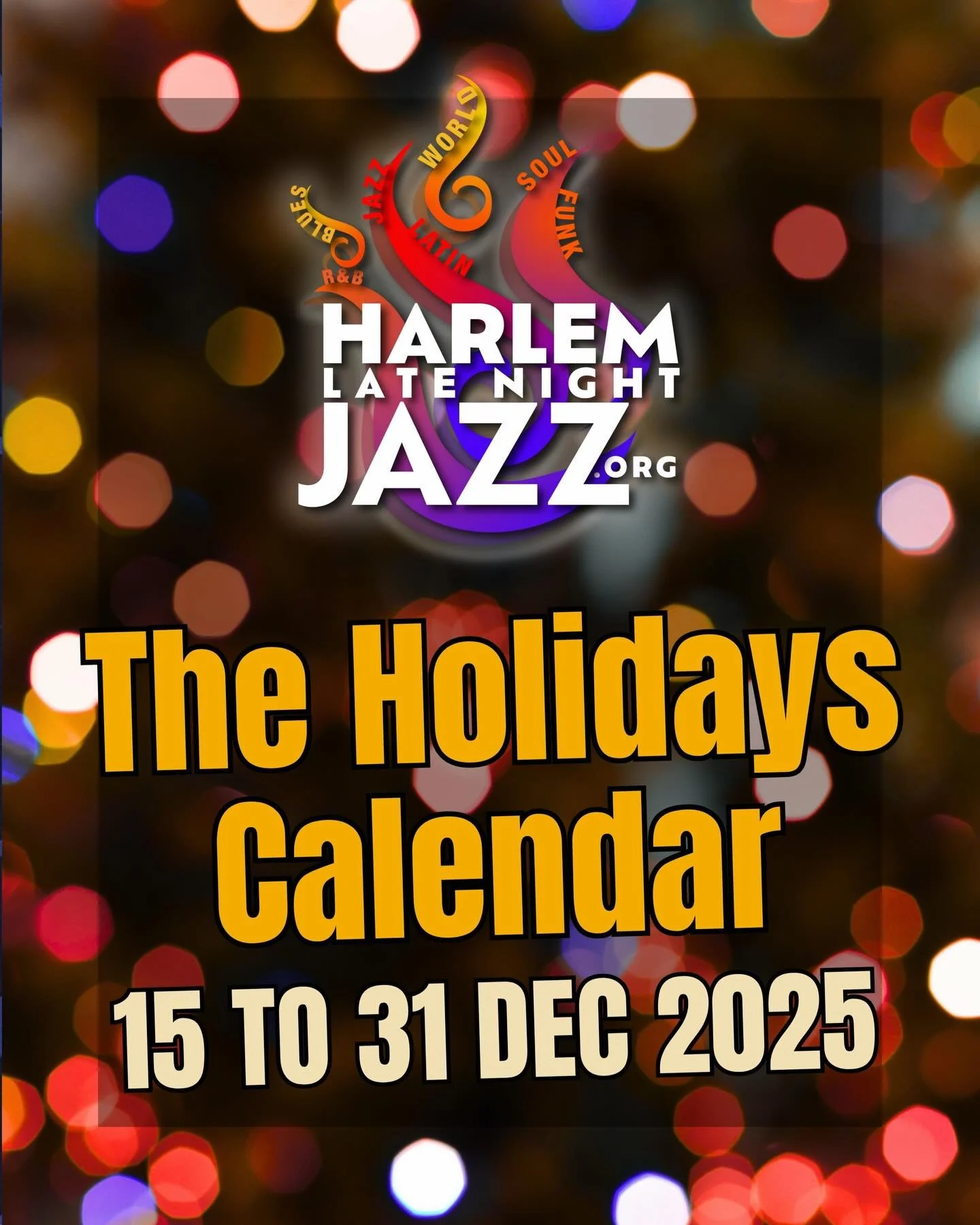 ✨ HARLEM &mdash; THE HOLIDAYS SOUND LIKE THIS.
As the year winds down, Uptown turns the volume up.
Jazz, blues, soul, and late-night grooves carry us through the season &mdash; from cozy Mondays to all-out New Year&rsquo;s celebrations.

🎄 HOLIDAY C