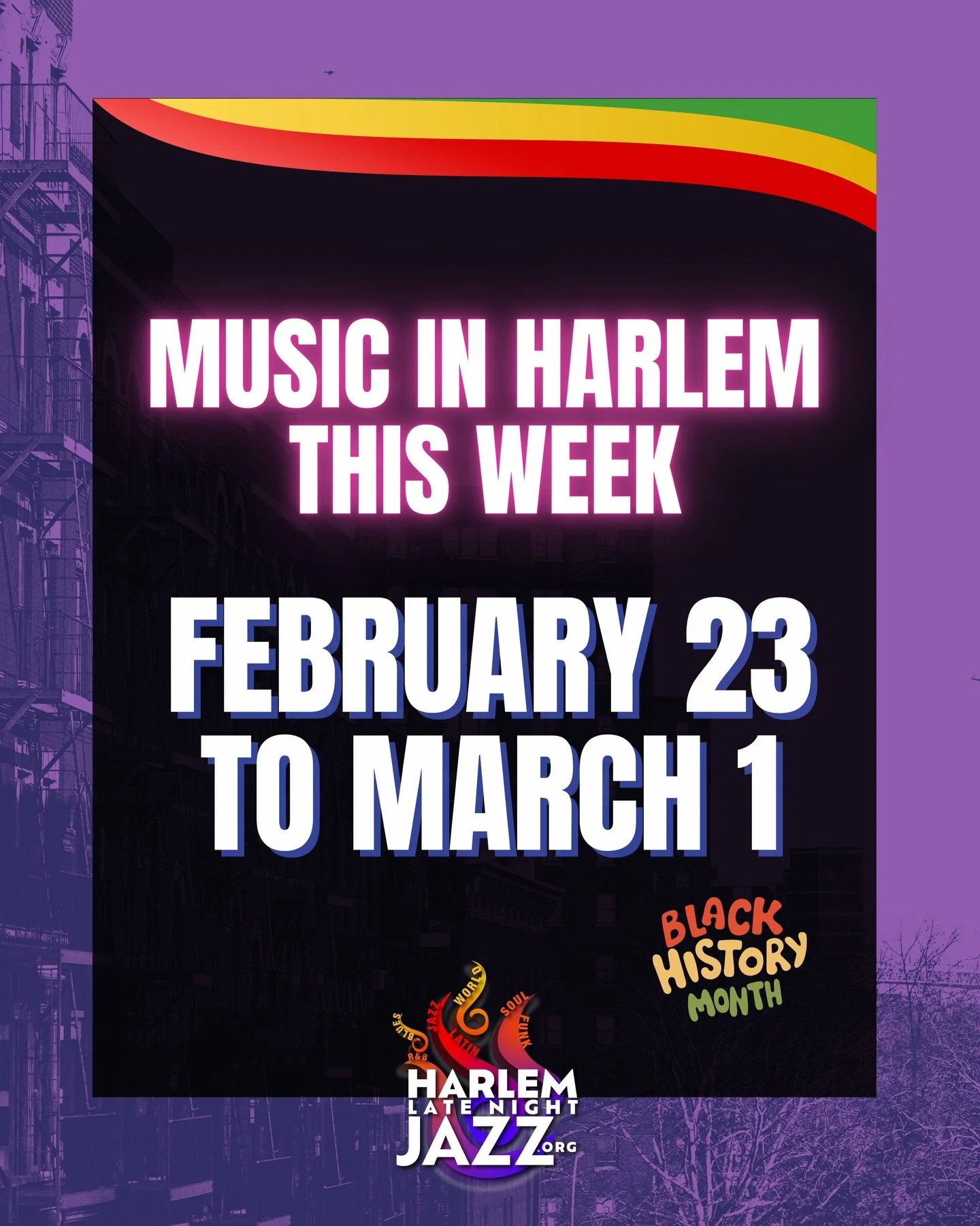 MUSIC IN HARLEM THIS WEEK
FEB 23 &rarr; MARCH 1
#BlackHistoryMonth ✊🏾💛❤️💚

❄️ Harlem fam &mdash; due to the blizzard, Phil&rsquo;s House of Blues @ Silvana will NOT take place tonight.
But Open Mic Mondays @ Harlem Nights IS ON as scheduled! Stay 
