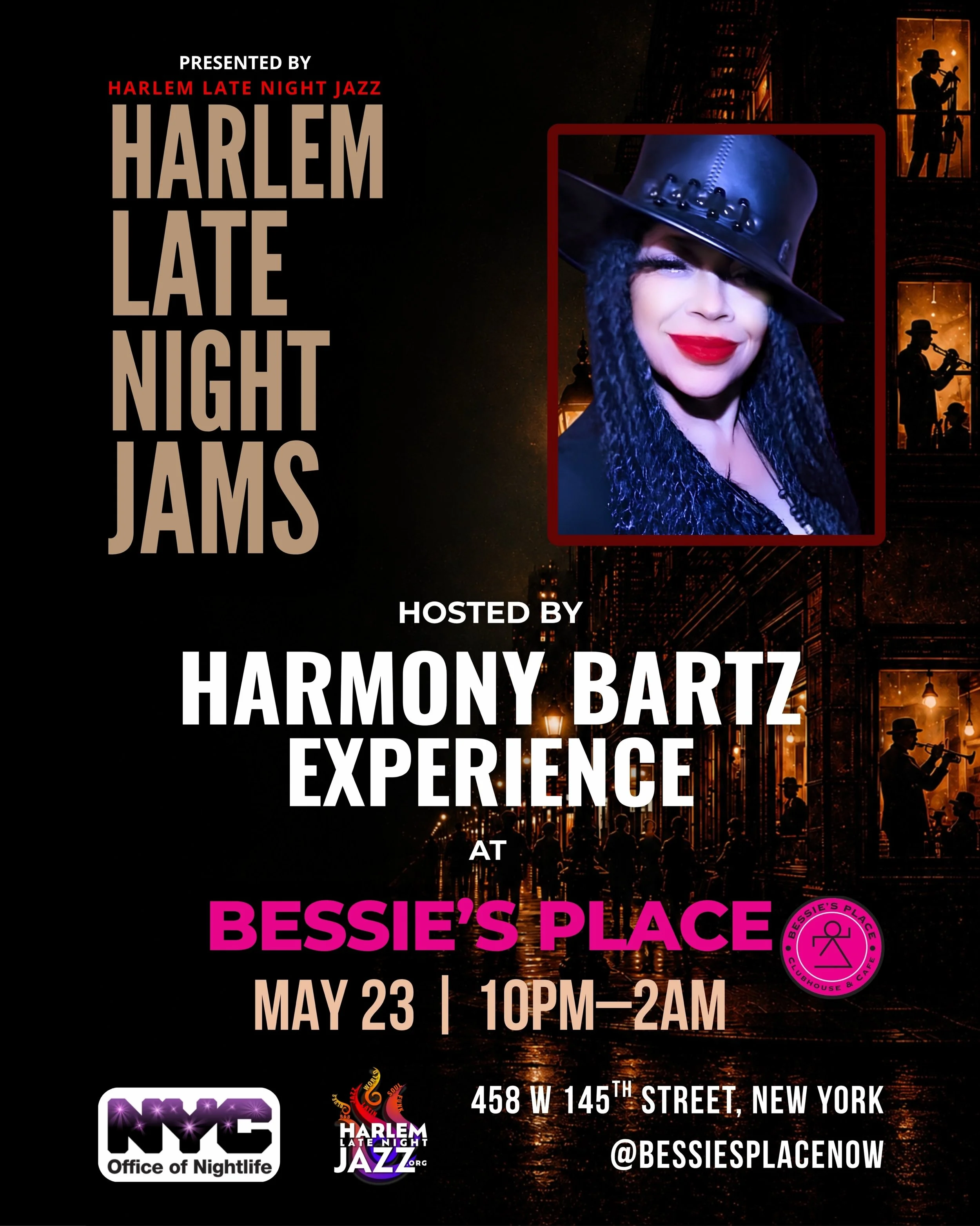 Late nights are back in Harlem 🌙🎷

Harlem Late Night Jams is a neighborhood-wide late night music initiative presented by Harlem Late Night Jazz (@harlemlatenightjazz) and supported by the NYC Office of Nightlife (@nycnightlifegov).

From May 23 th