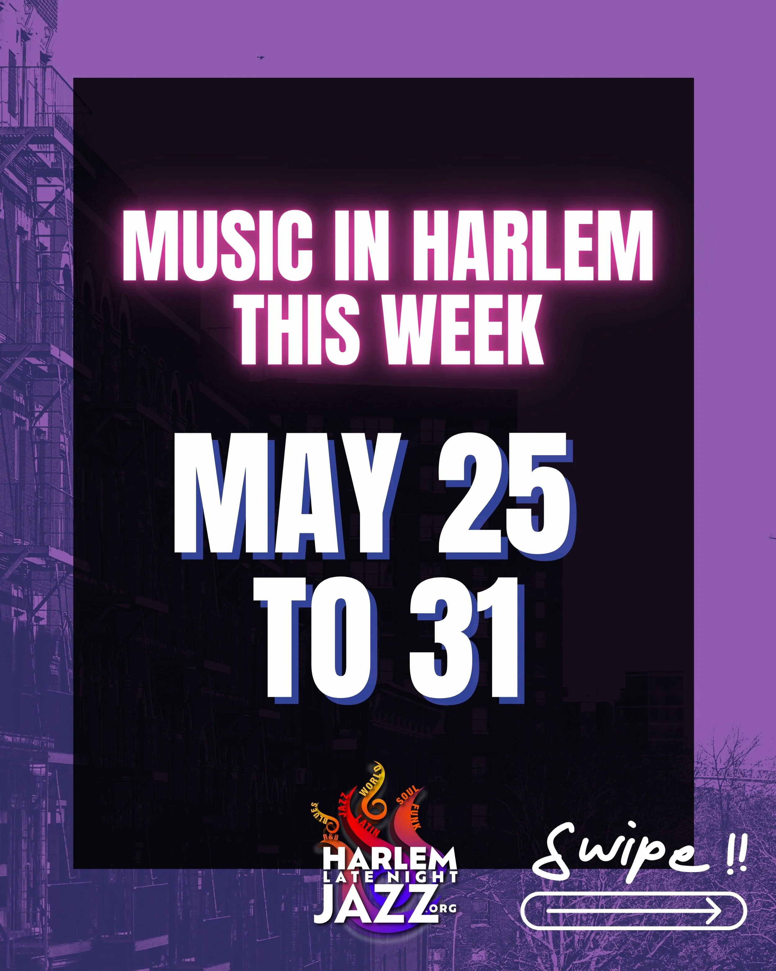 🎶 MUSIC IN HARLEM | MAY 25 &ndash; 31

MON 5/25
🎵 Phil&rsquo;s House (@philshouseofblues) of Blues at Silvana (@silvanaharlem) | 7&ndash;10 PM | 300 W 116th St
🎤 Open Mic Mondays (@harlemnightsopenmic - @vmore71) at Harlem Nights (@harlemnightsbar