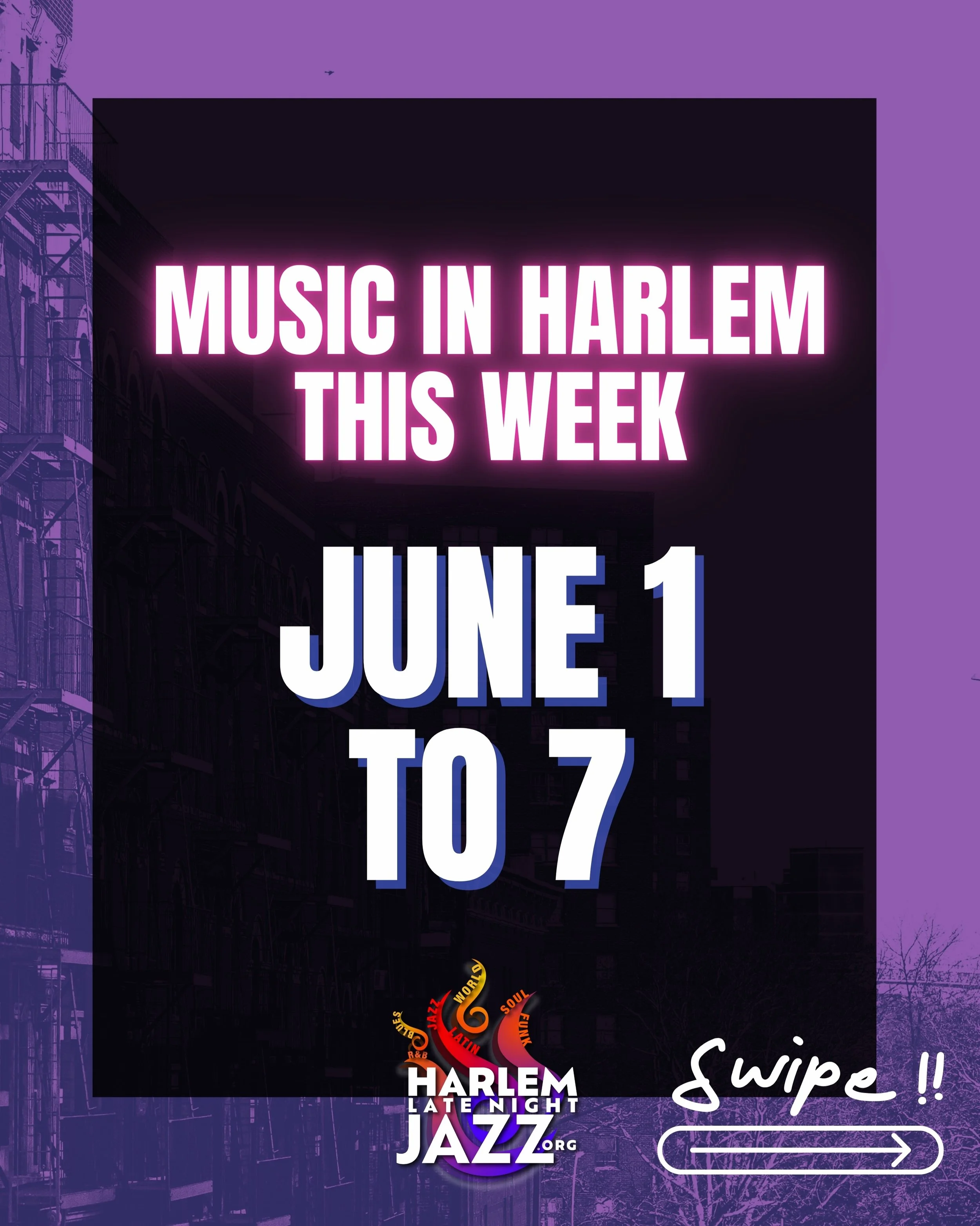 🎶 MUSIC IN HARLEM | JUNE 1 &ndash; 7

Summer is almost here and Harlem is heating up. Here&rsquo;s everything live this week. Swipe through and pick your night 🎷☀️

MON 6/1
🎵 Phil&rsquo;s House of Blues(@philshouseofblues) at Silvana (@silvanaharl