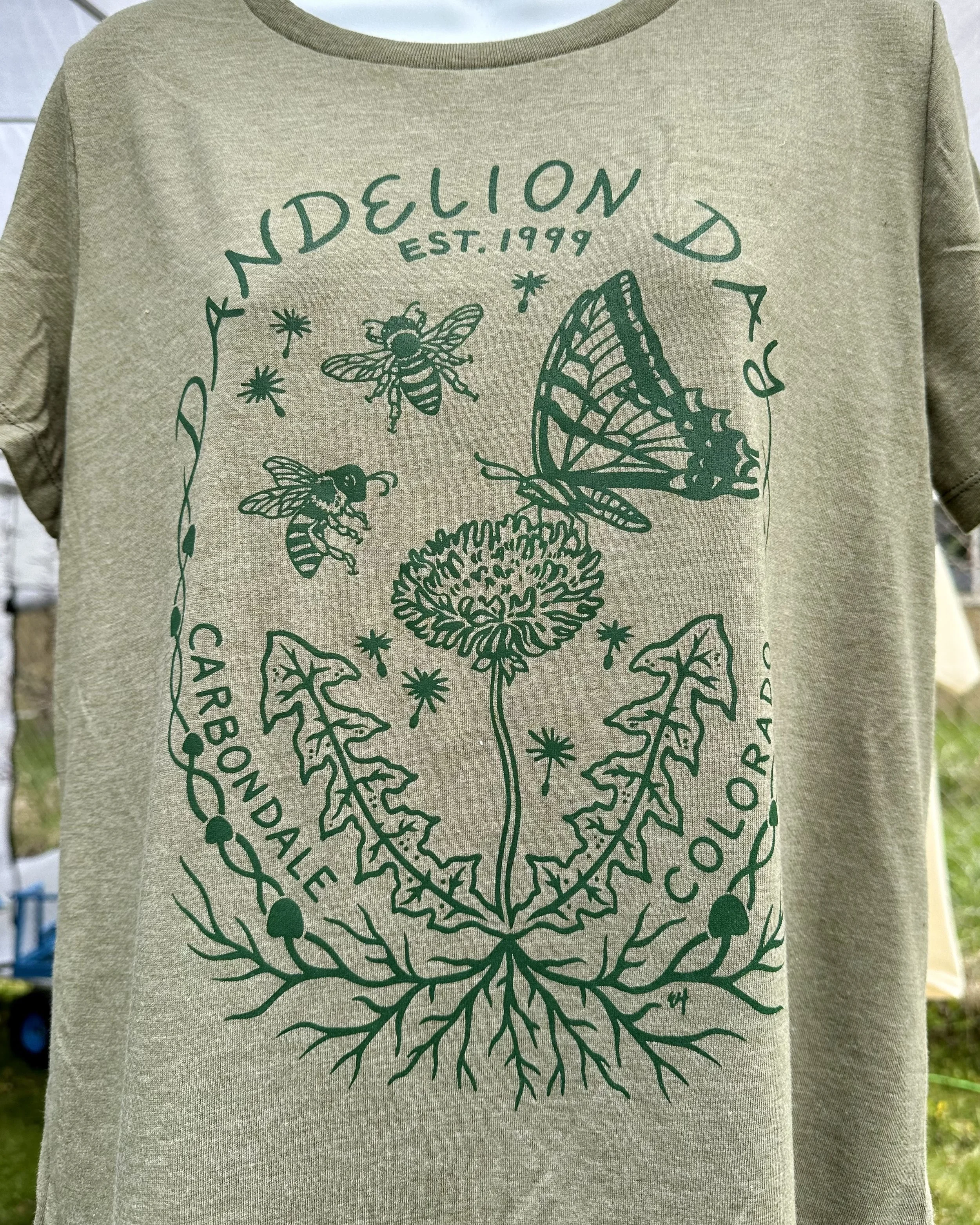 Second iteration of the shirt & poster design for Dandelion Day, 2024