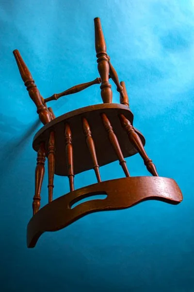 Floating Chair on blue