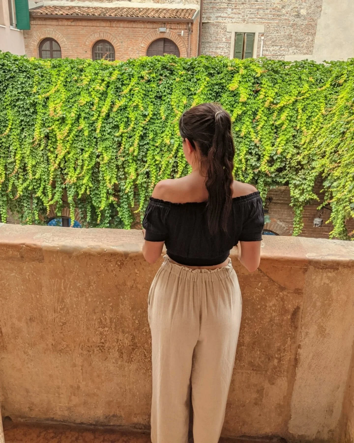 This photo was taken in Verona
Standing on a balcony made famous by a woman asking
&ldquo;Wherefore art thou, Romeo?&rdquo;

And it got me thinking about how many women are still asking that question
Not just about men
But about meaning, belonging, w