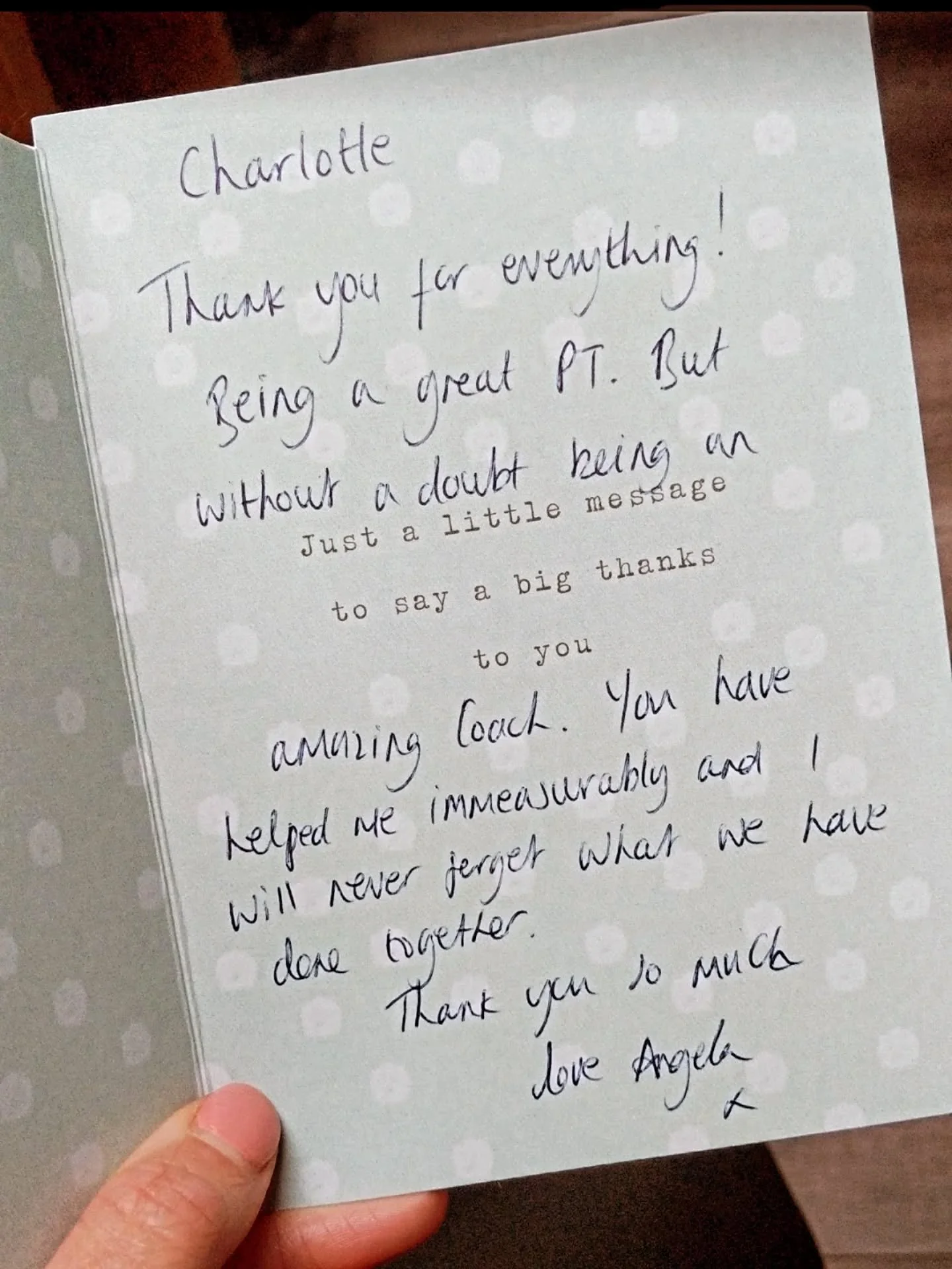 A little throwback to my first ever coaching testimonial, and honestly, I still think there&rsquo;s something really special about a handwritten card ❤️

I&rsquo;ve spent years helping women with fitness, movement and confidence, and movement is stil