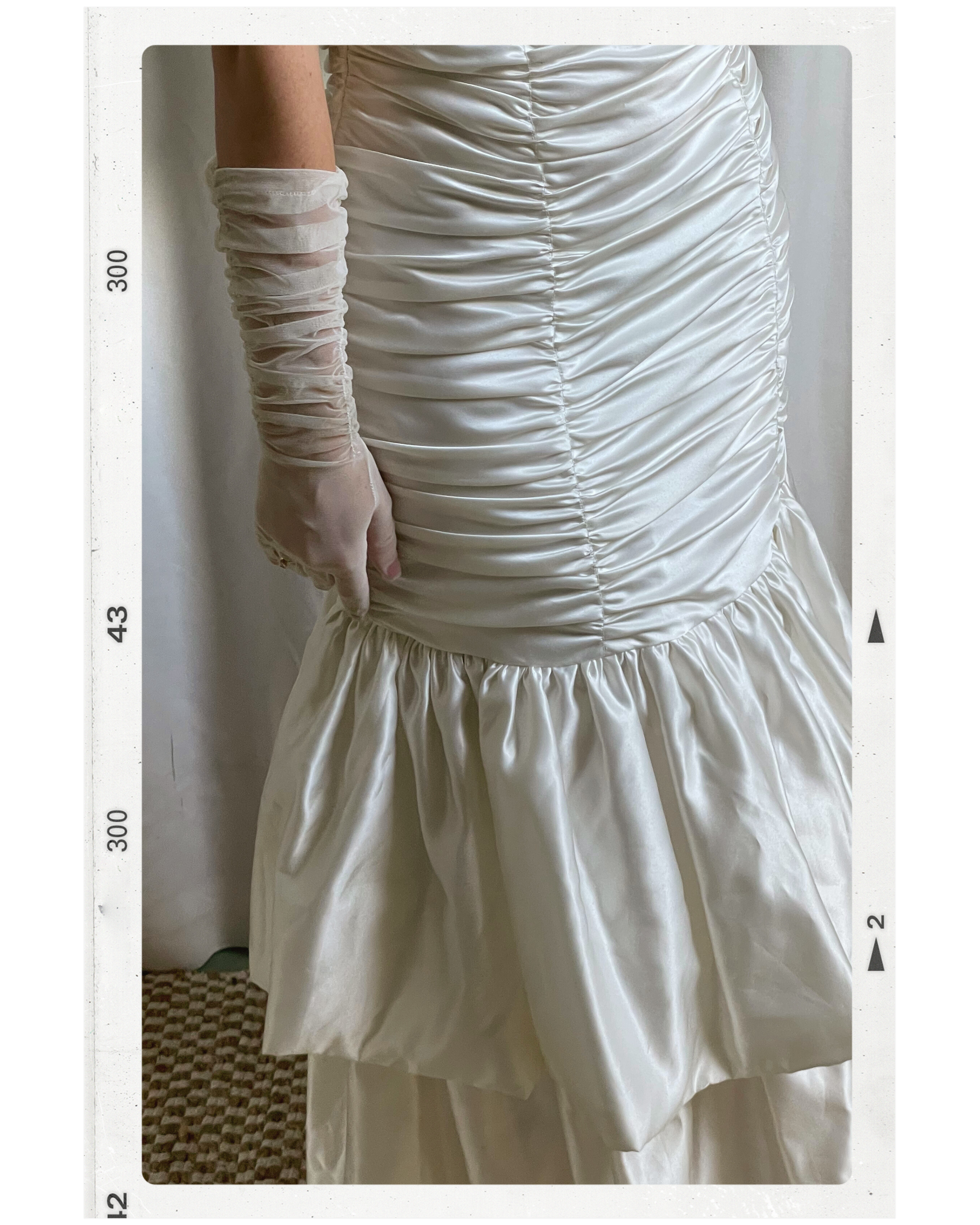 Strapless mermaidjurk met ruches | S | David Bordeaux