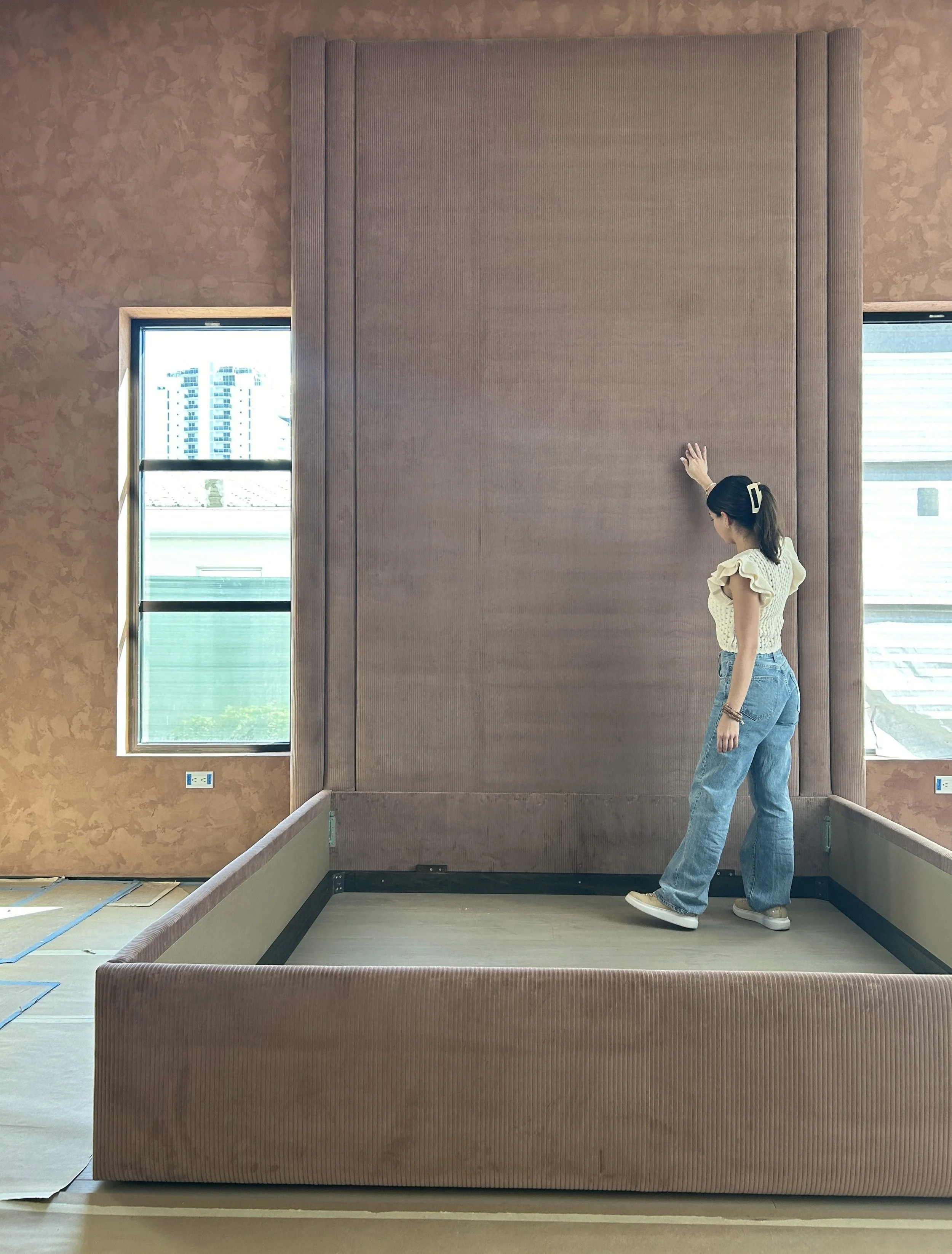 Custom upholstered headboard bespoke furniture raleigh nc miami fl