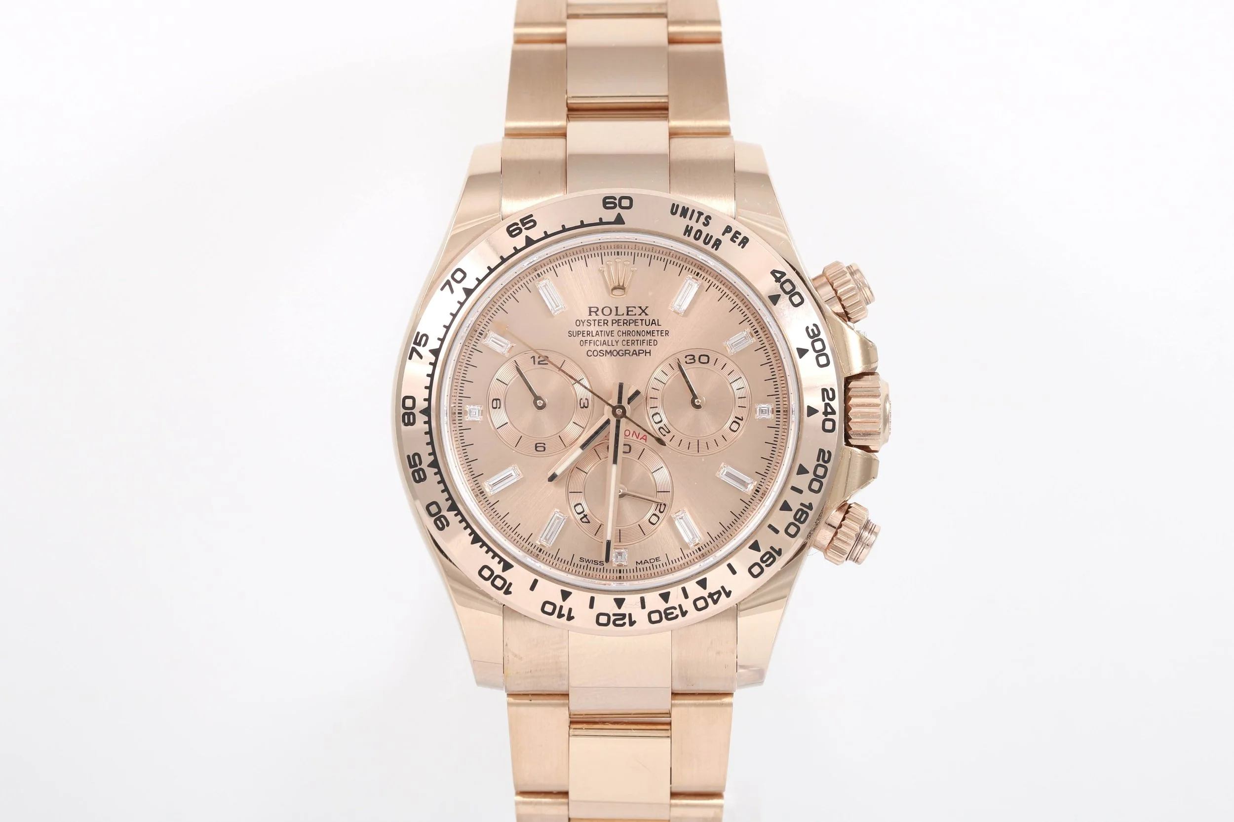 2019 Rolex Daytona - 116505 (Sundust Baguette Diamond Dial)