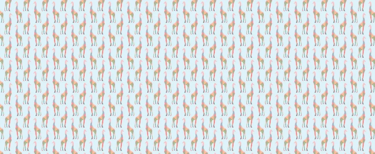 Pattern of stylized giraffes on a light background