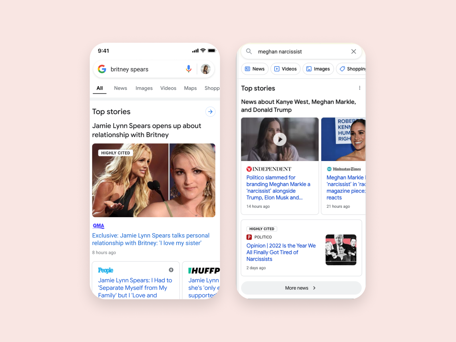 Top Stories Original Content mobile UI