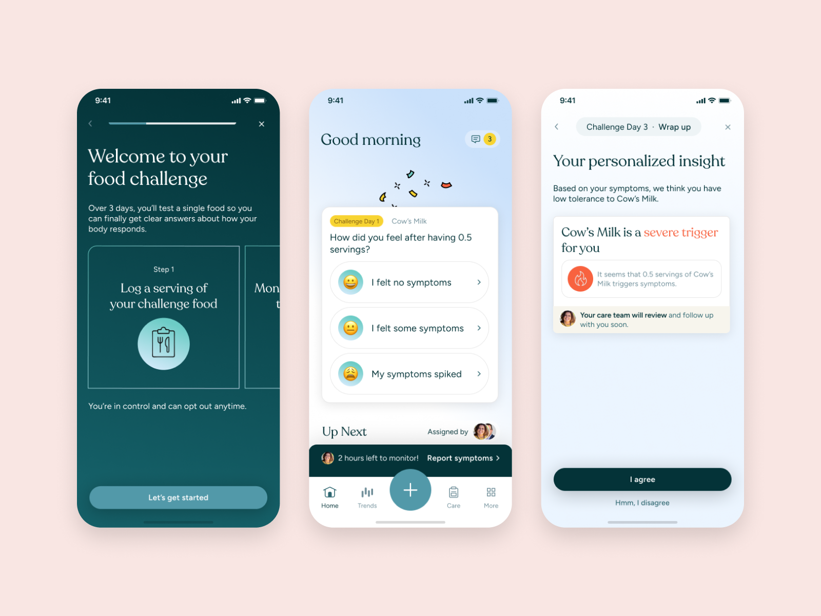 Digital health startup mobile UI
