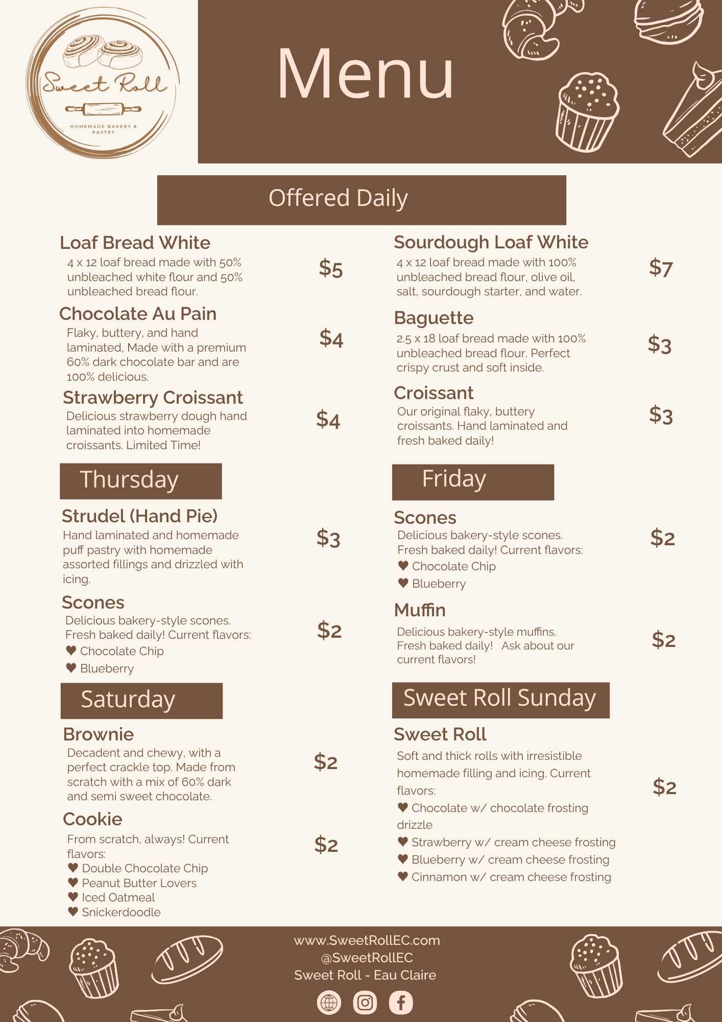 Sweet Course Menu Ss15 EVENTS | Join Our Events Today — Sweet Roll