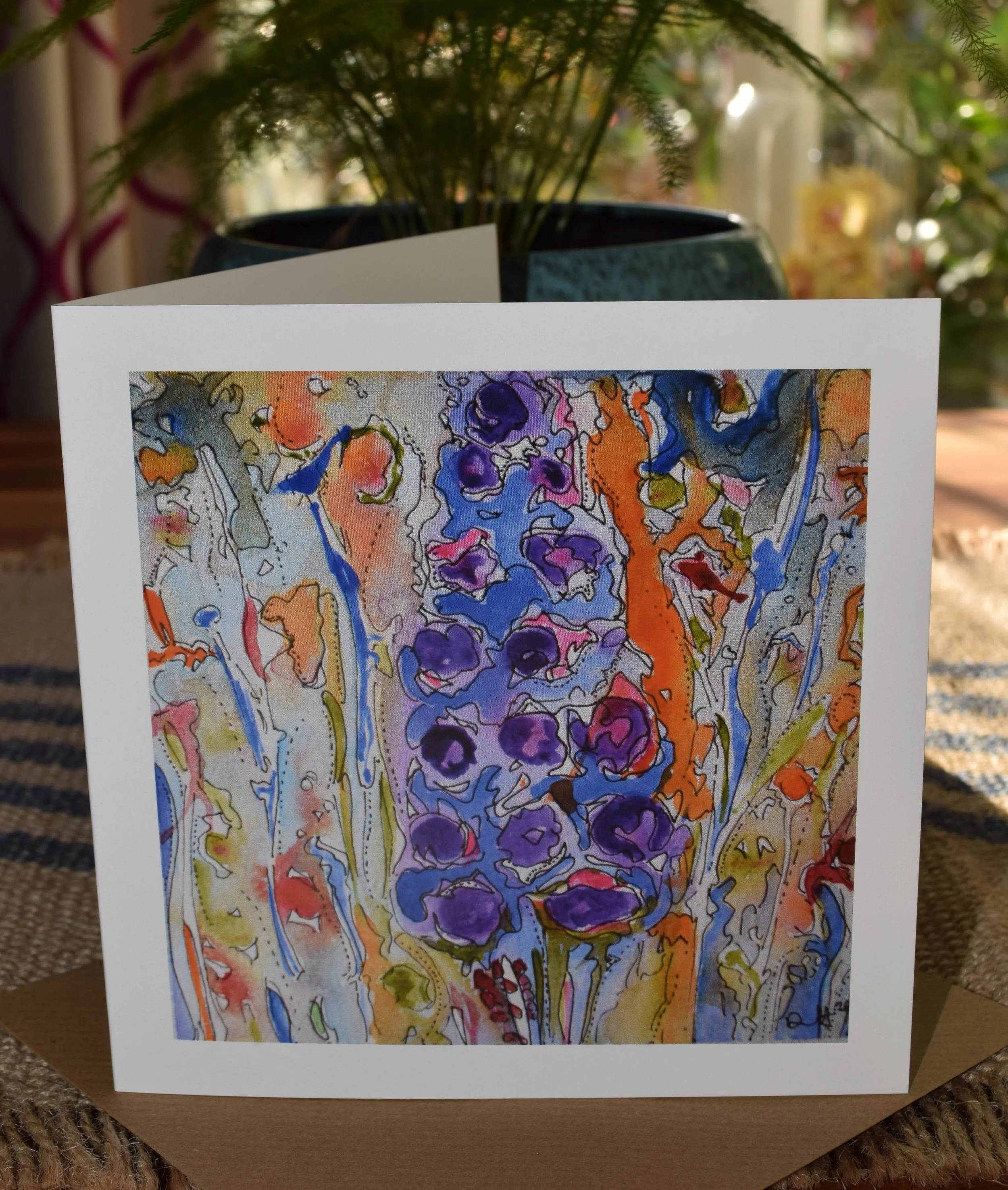 Rainbow Garden- Blank Greeting Card