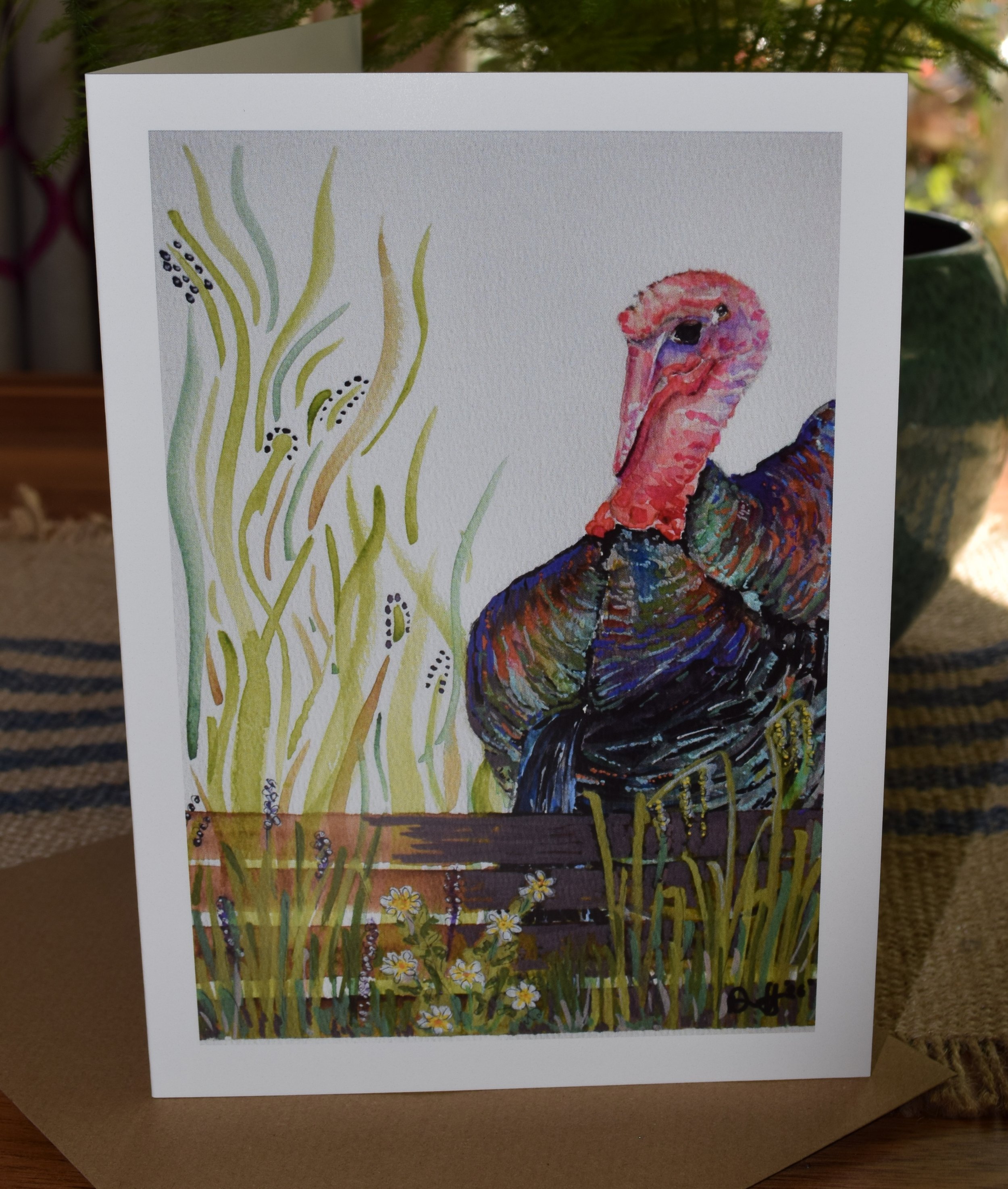 Quirky Turkey- Blank Greetings Card