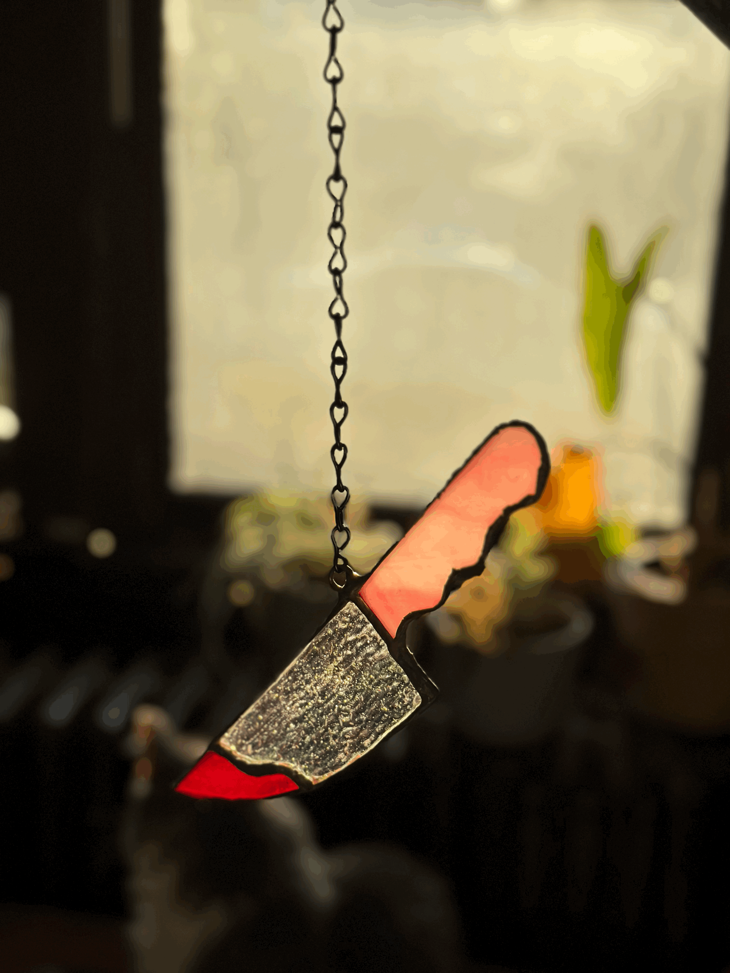 Stained Glass Halloween Decor - Knife