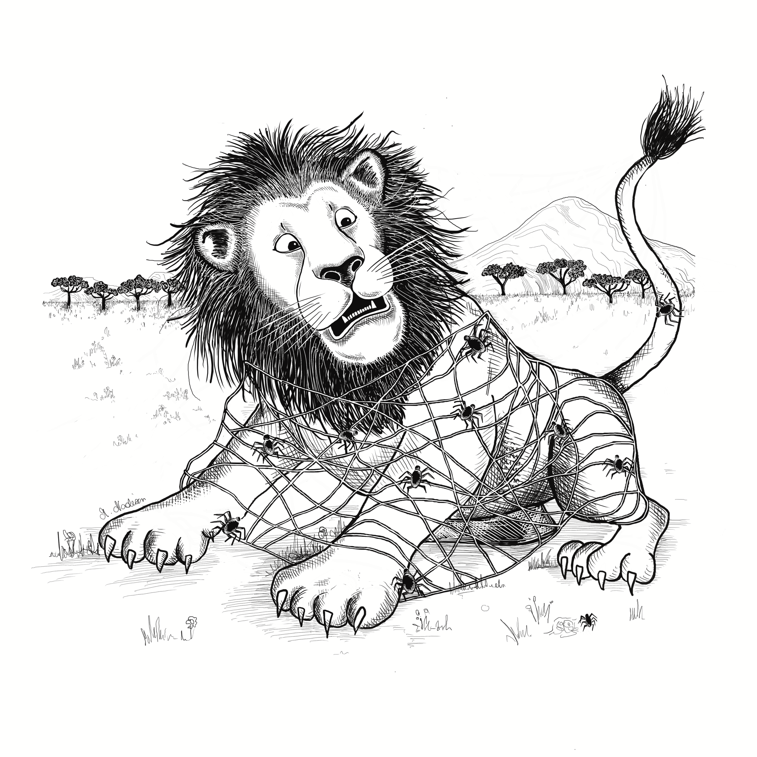 When spiderwebs unite, they can tie up a lion. 