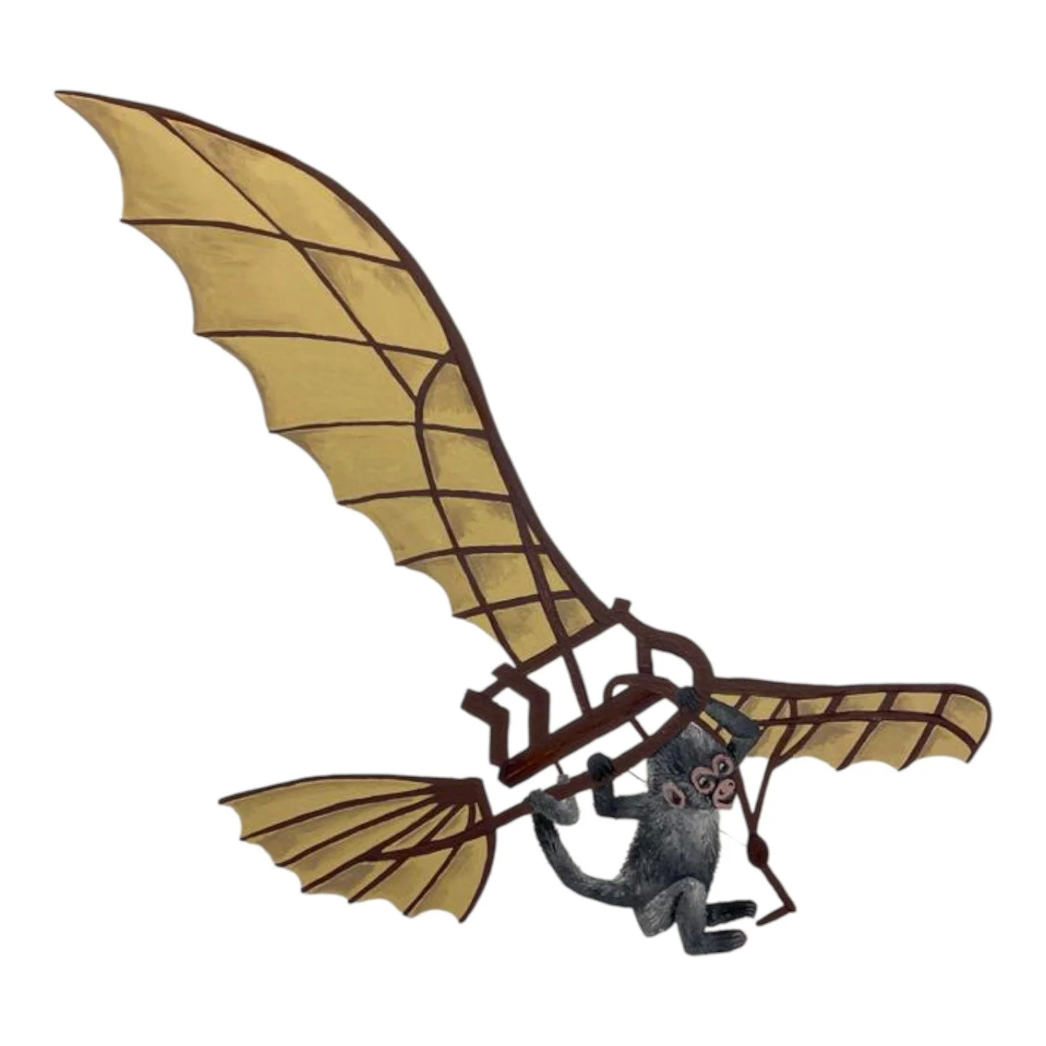 Monkey on da Vinci Flying Machine