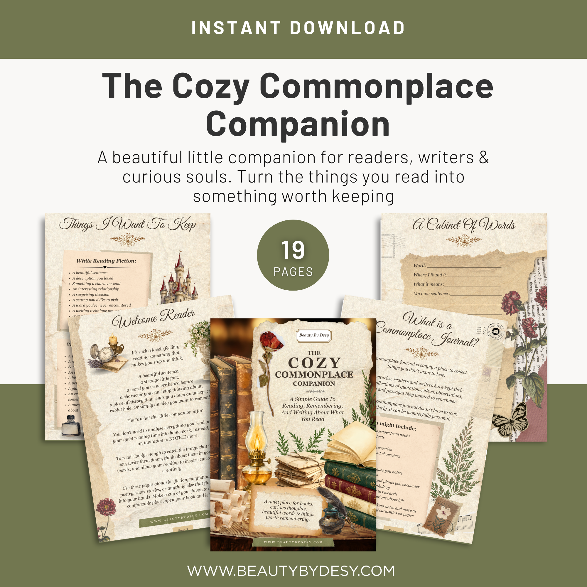 The Cozy Commonplace Companion - 19 Printable Journal Pages.png