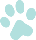 Close-up of a light blue dog paw graphic. A Place To Paws Luxury Boarding and Doggy Daycare in Bluffton, South Carolina