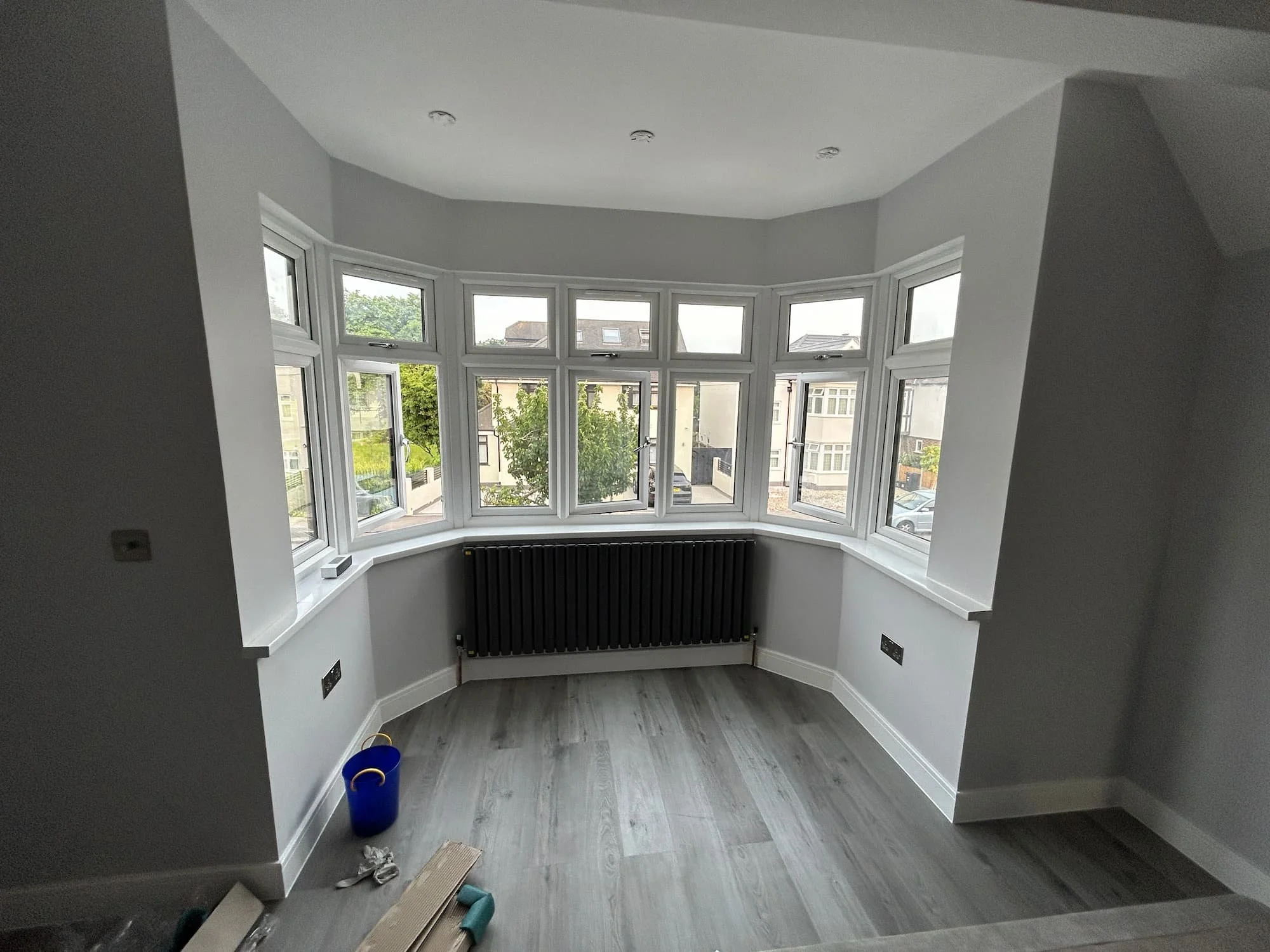 Interior painting and decorating around a bay window area in St Albans, Hertfordshire