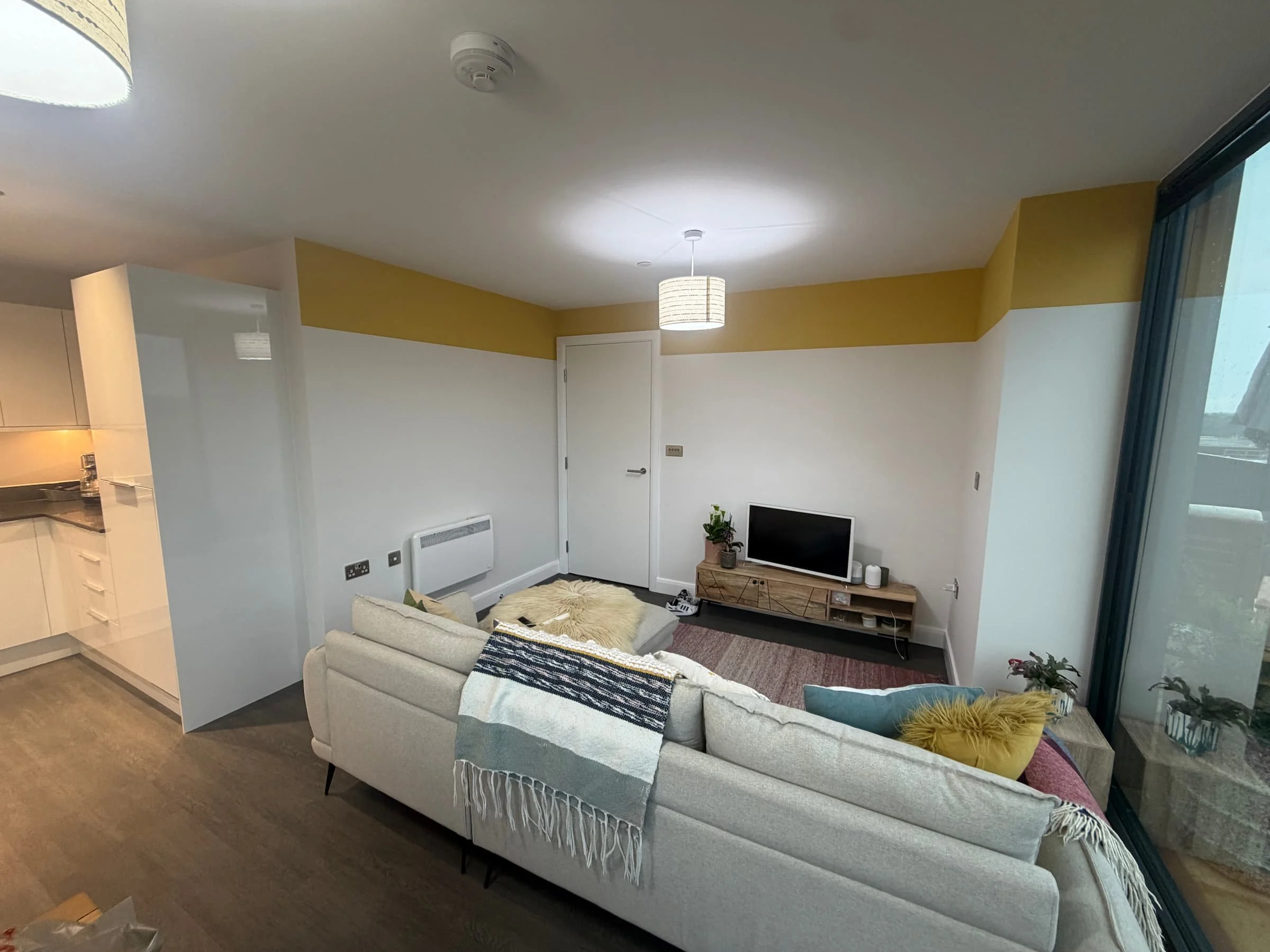 Interior painting and decorating of a living room in a St Albans flat, Hertfordshire