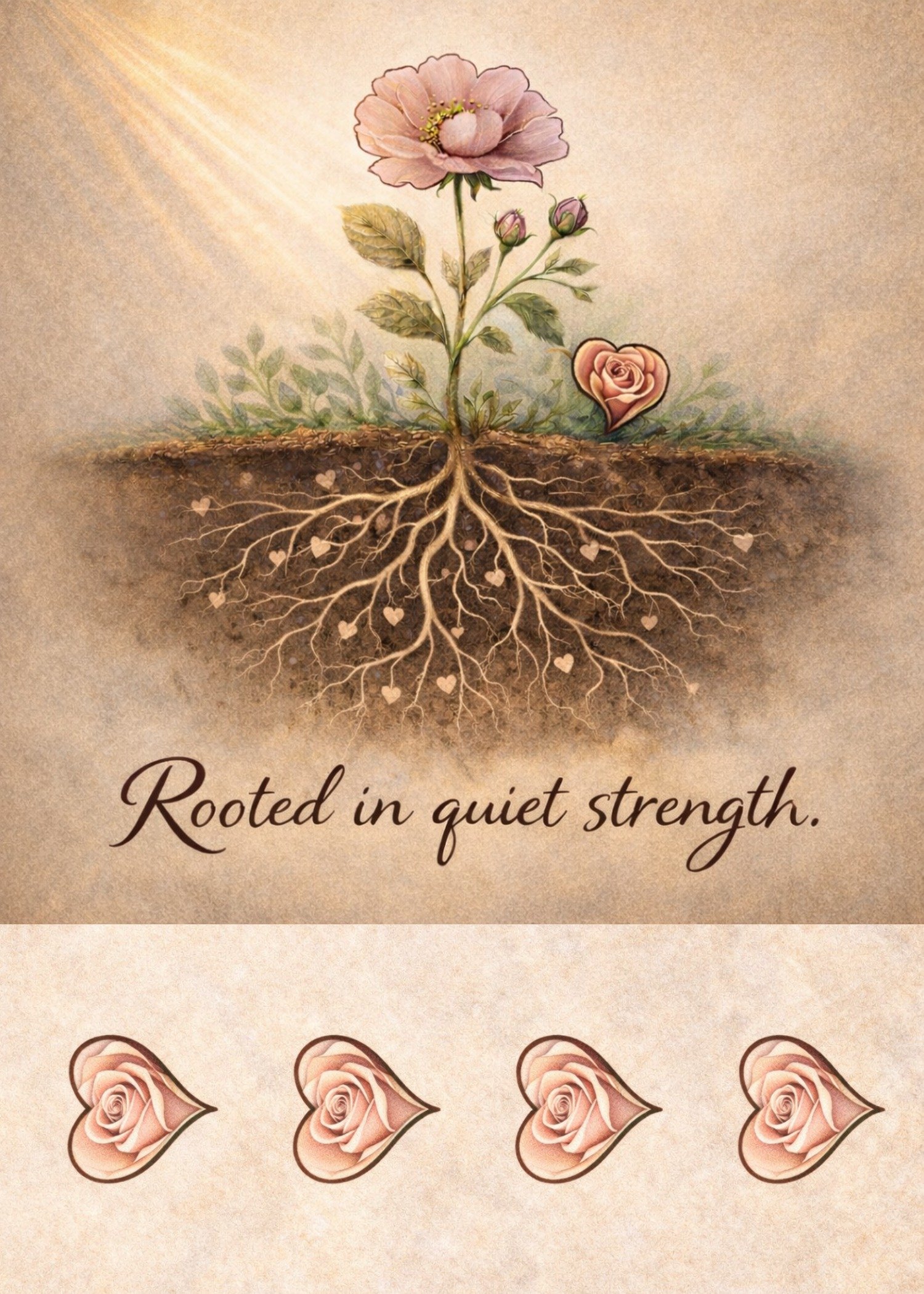 Rooted in Quiet Strength Greeting | Encouragement & Faith | Scatter Joyfulness