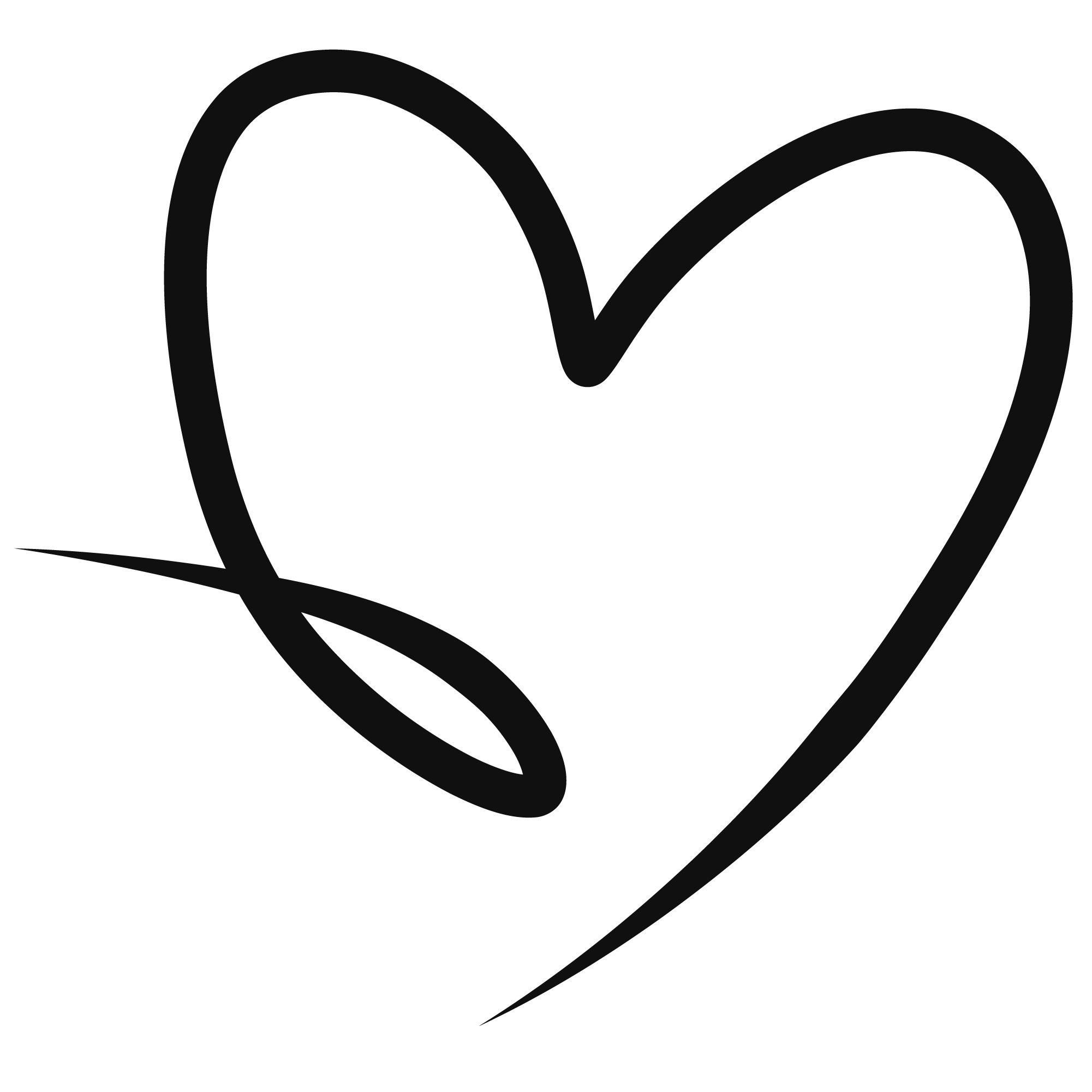Minimal black heart line illustration representing Scatter Joyfulness, a symbol of love, connection, and small moments of kindness.