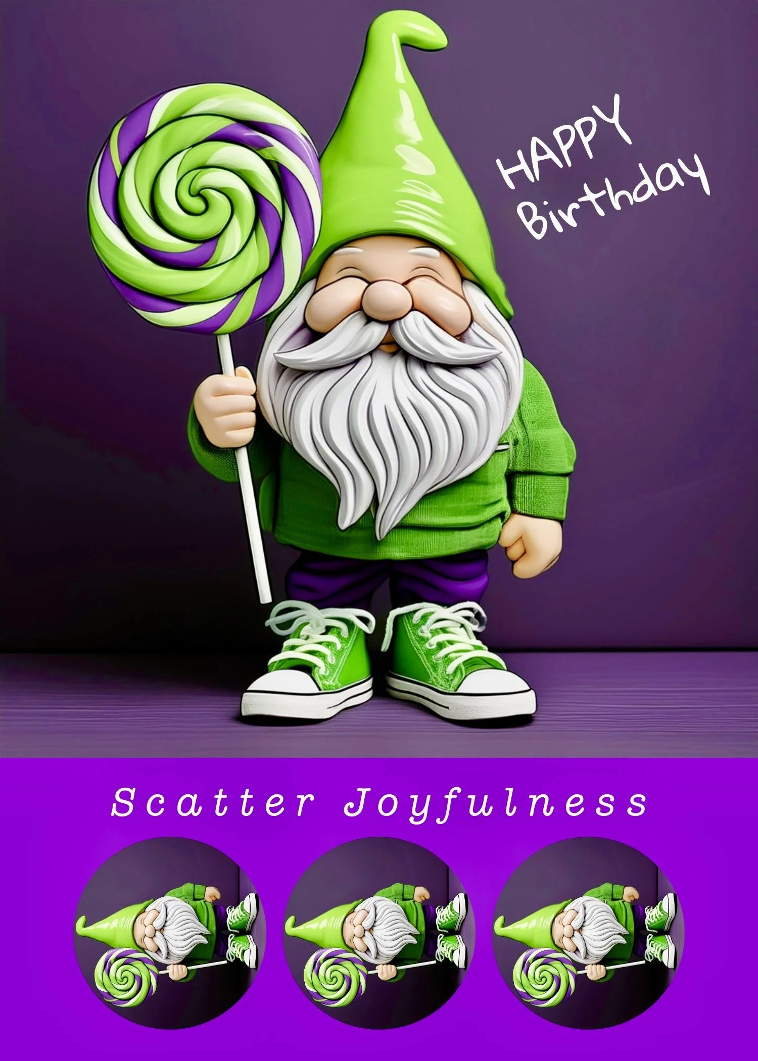 Happy Birthday Gnome & Lollipop | Grandpa Whimsy