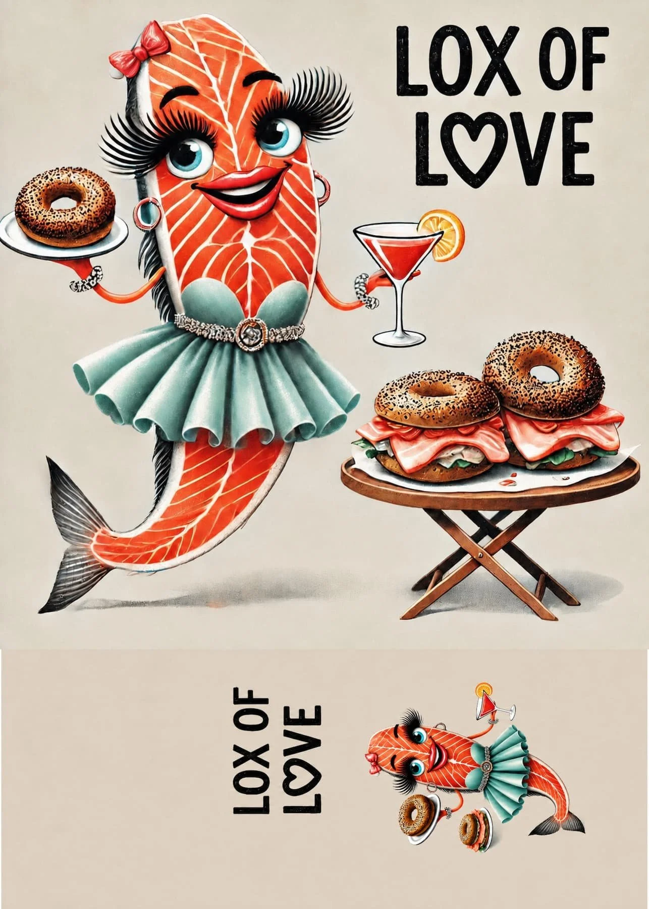 Lox of Love | Whimsical Salmon Card