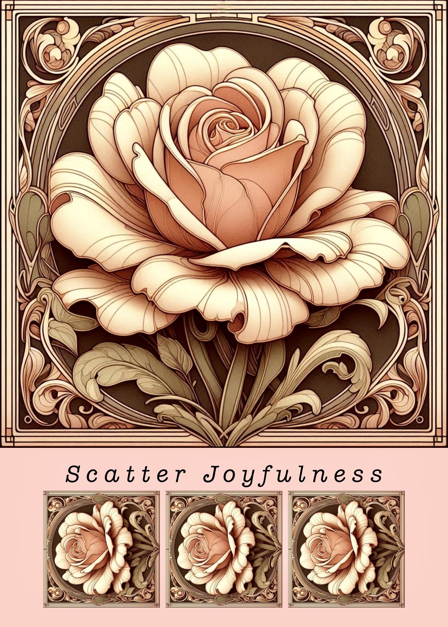 Elegant Pastel Rose Card | Blank Note Card