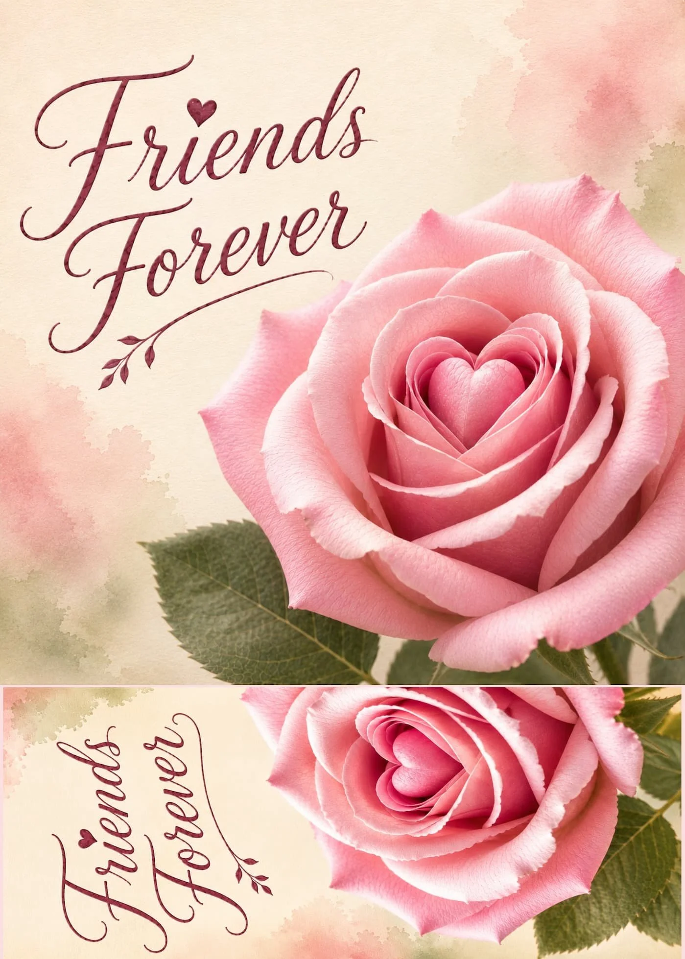 Friends Forever Flat Micro Art Greeting Card Gift