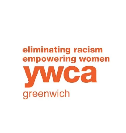 Logo for YWCA Greenwich with the text 'eliminating racism, empowering women'