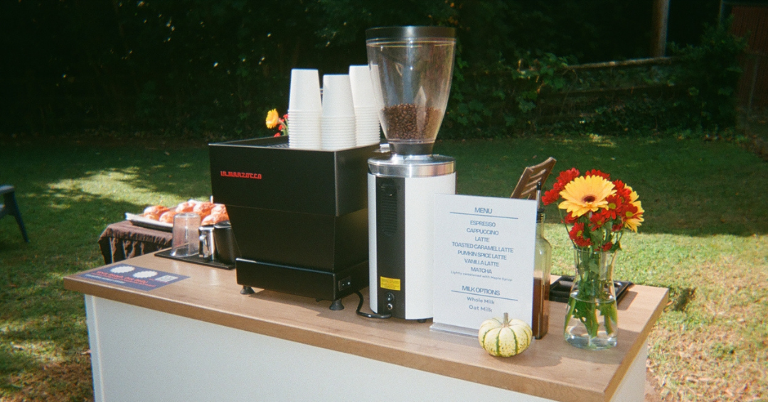 Fall themed unlimited coffee catering bar