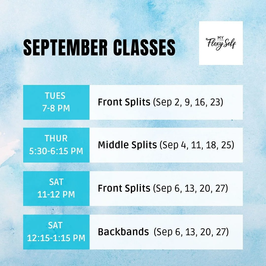 Online September classes LIVE 🎉🎊🎉

 #onlineclasses #onlineflexibilitytraining #onlineflexibilityclasses #onlinesplitsclass #onlinemiddlesplitsclass #getflexy