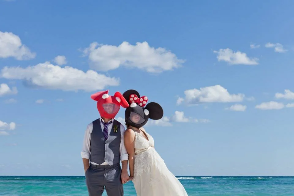 Bride and Groom being silly during Trash The Dress Session