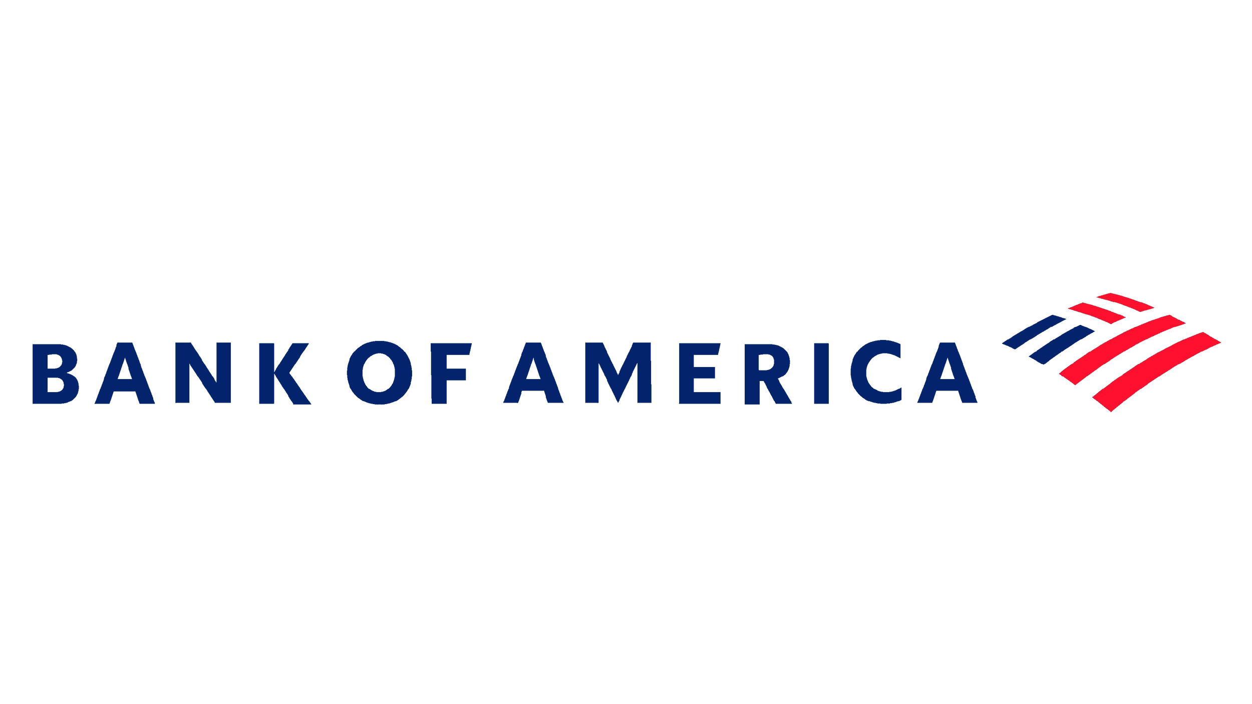 Bank of America logo with text and a red and blue stylized flag icon.