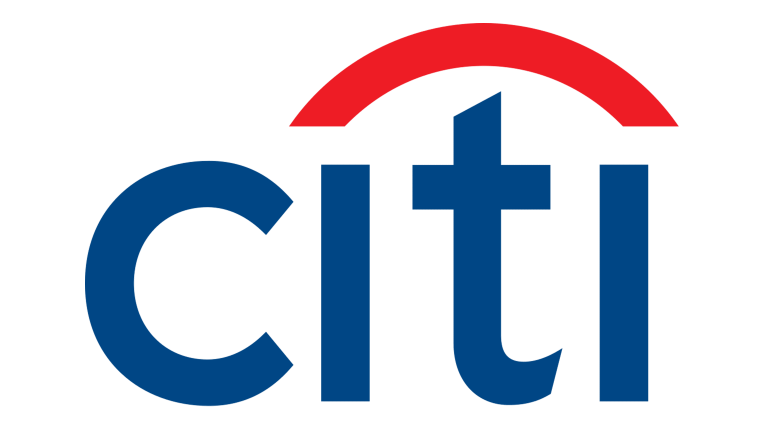 Citi logo with a red arch over the letter 't' in blue color.