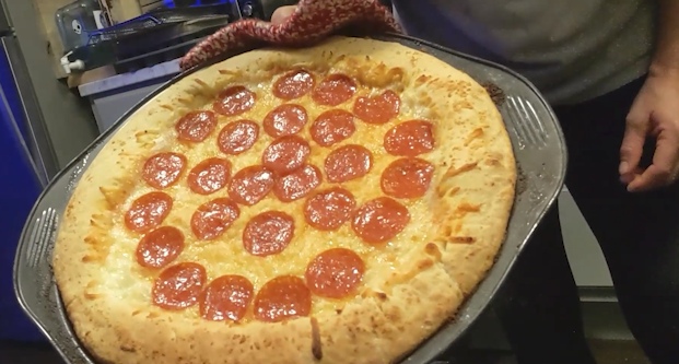 Beer pizza with Garlic Butter Cheese Stuffed crust 