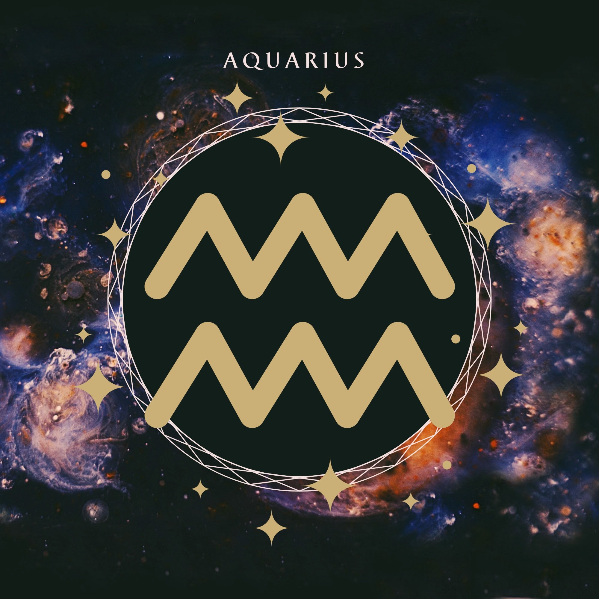 AQUARIUS ZODIAC HERB & CRYSTAL POUCH ~ UNEXPECTED LOVE