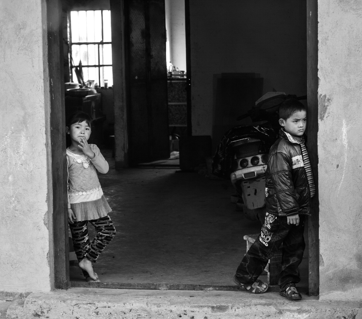Children in a Terrace field village watching Americans pass by.jpg