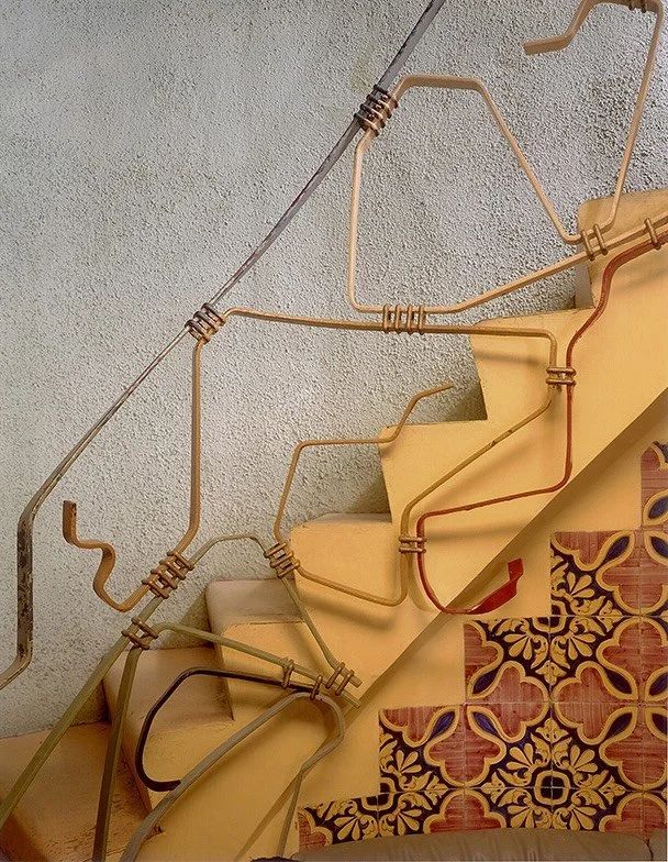 Captivated by Carlo Mollino this morning.
1. Railings of the staircase leading to the mezzanine of Lutrario ballroom. Photo by Filip Slapal.
2. Drawing: &ldquo;A shell and Ionic capital volutes&rdquo; 
3. Suora floor lamp c. 1947. Marble, brass, parc
