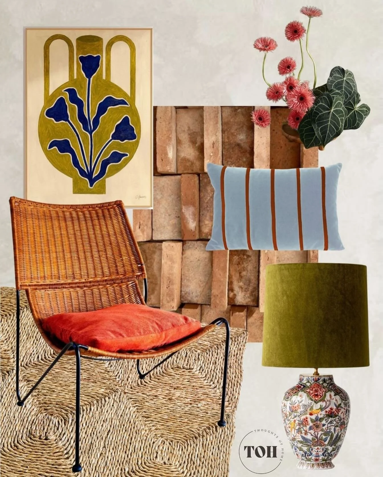 Dreaming up some vintage inspired sunroom boards today. There&rsquo;s something about an indoor/outdoor space that welcomes a more playful, eclectic vibe. DM for details.

#sunroomgoals #vintagefinds #interiordesigninspo #moodboardmagic #designdetail